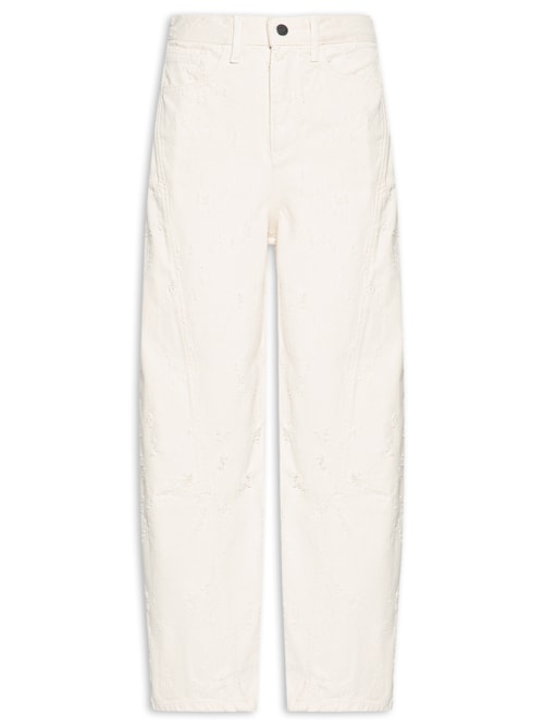 Calça Feminina Denin Texture - Off White