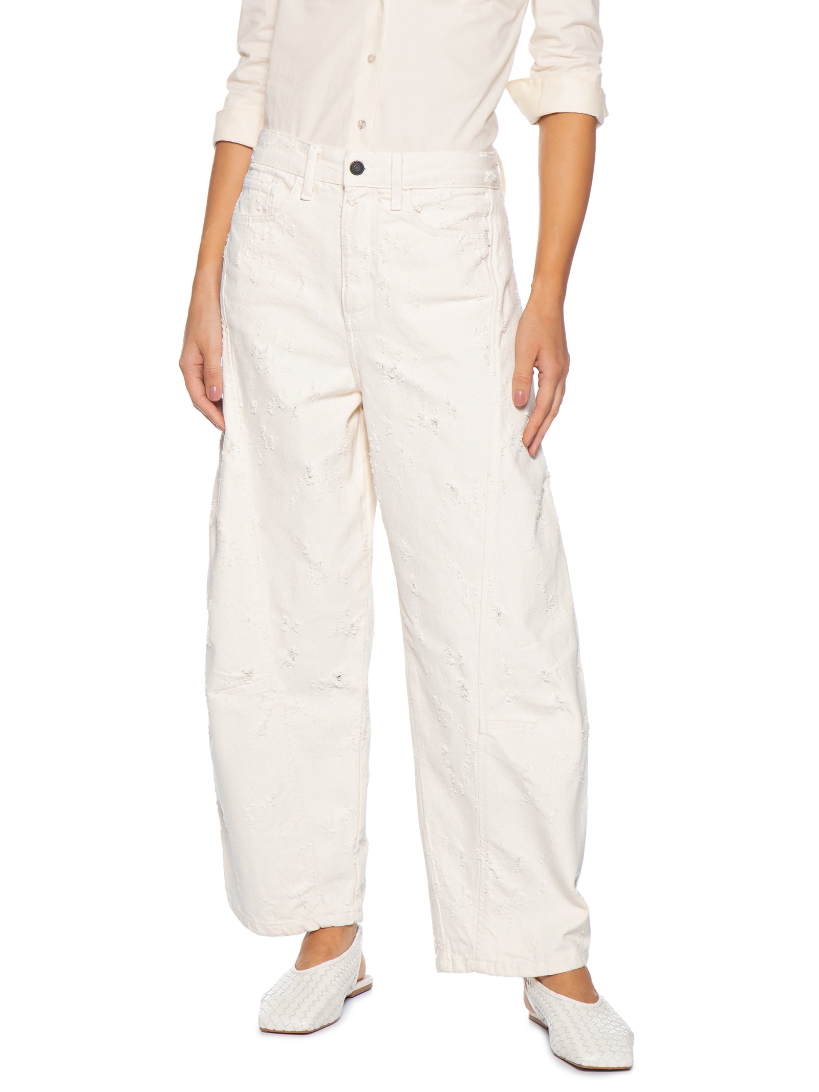 Calça Feminina Denin Texture Off White Osklen