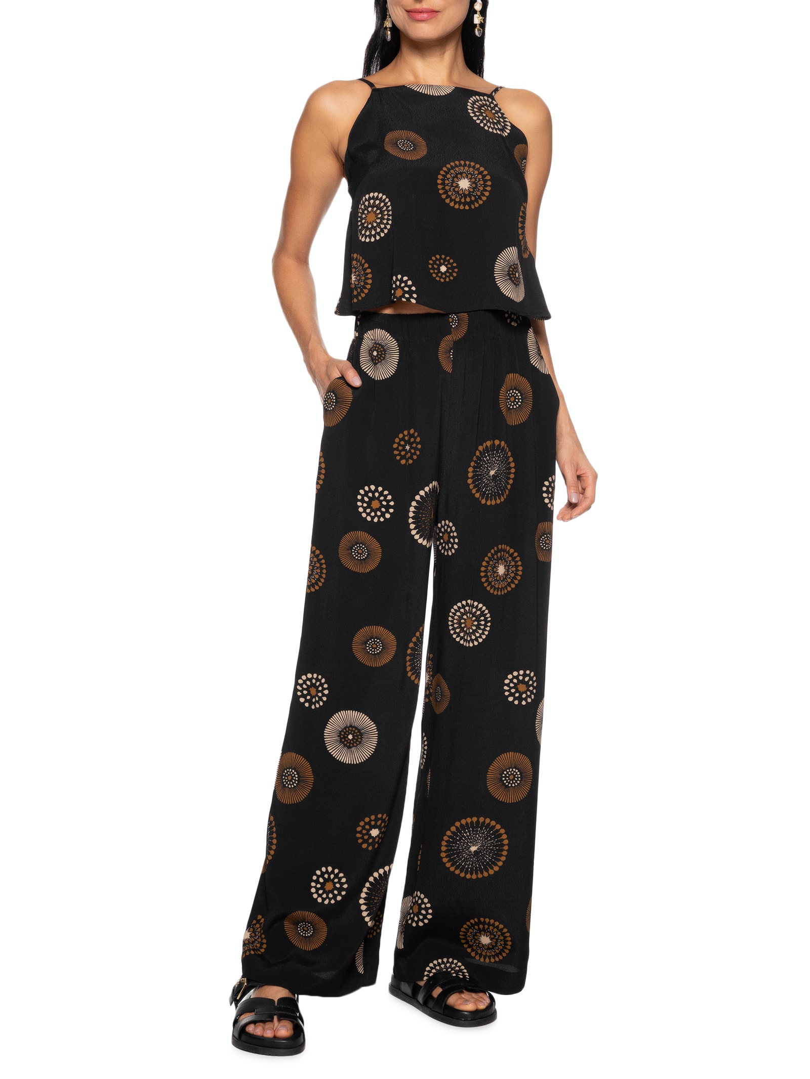 Calça Feminina Dente De Leão Cantão Preto - Main Image