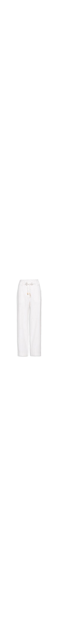 Calça Feminina Detalhe Cós Listras - Off White