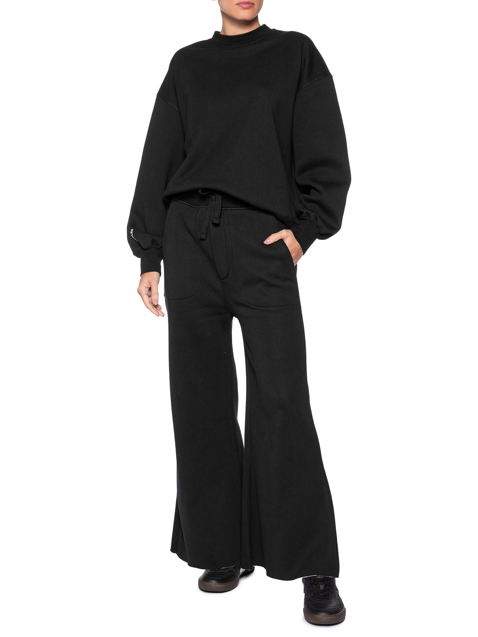 Calça Feminina Double Moletom Fleece Preto Osklen