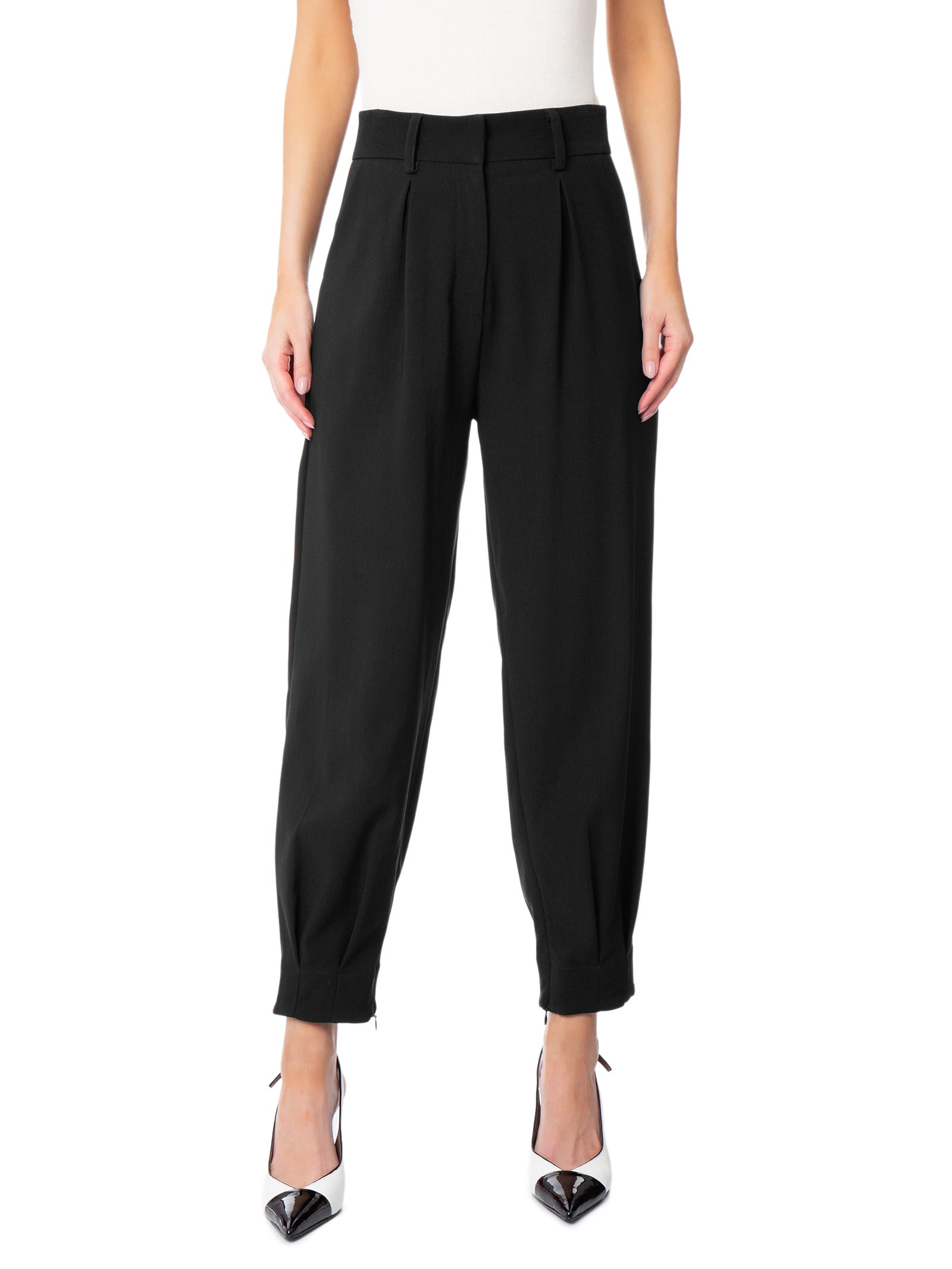 Calça Feminina Em Alfaiataria Cintura Alta Preto '2Essential