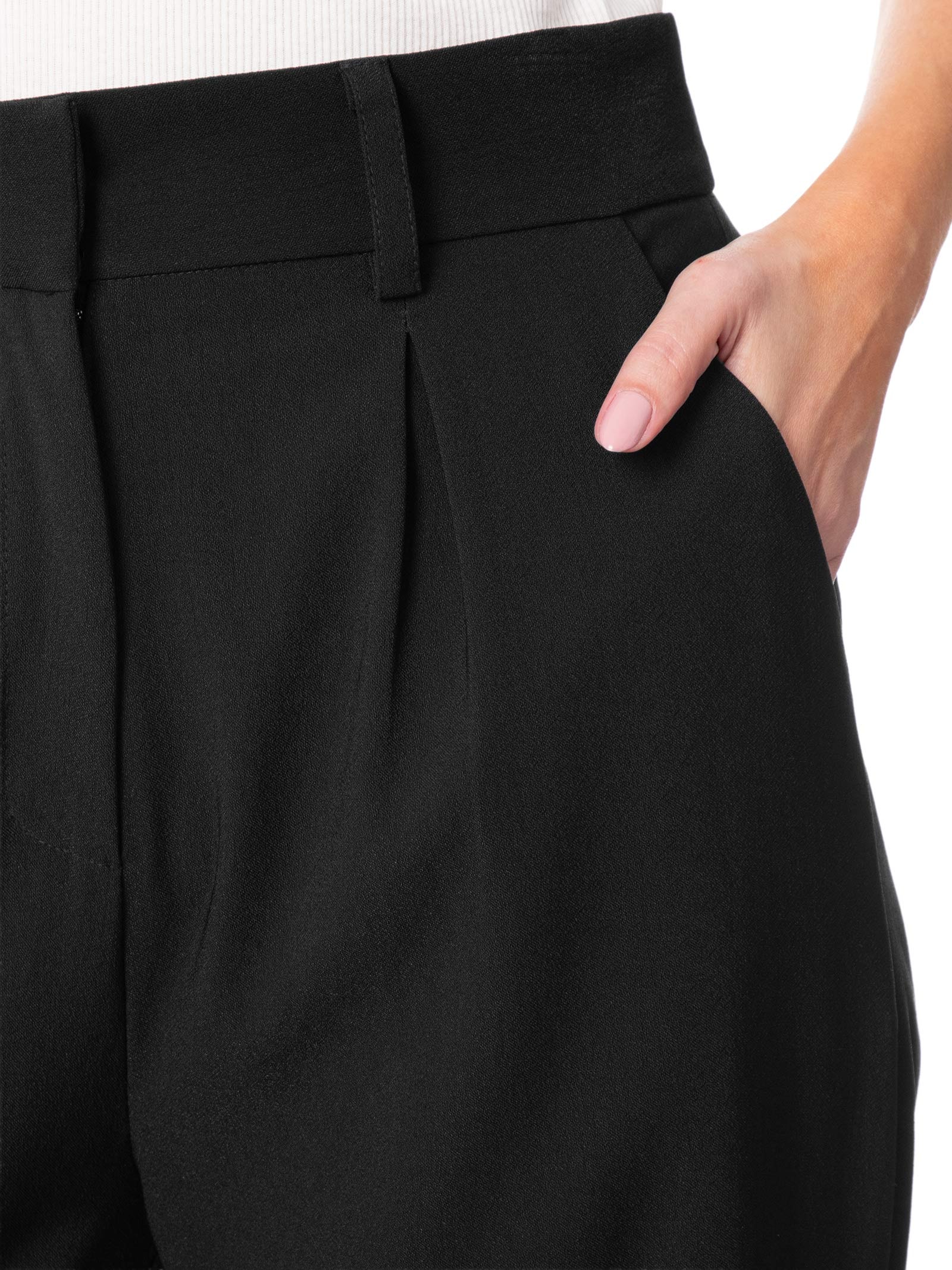 Calça Feminina Em Alfaiataria Cintura Alta Preto '2Essential