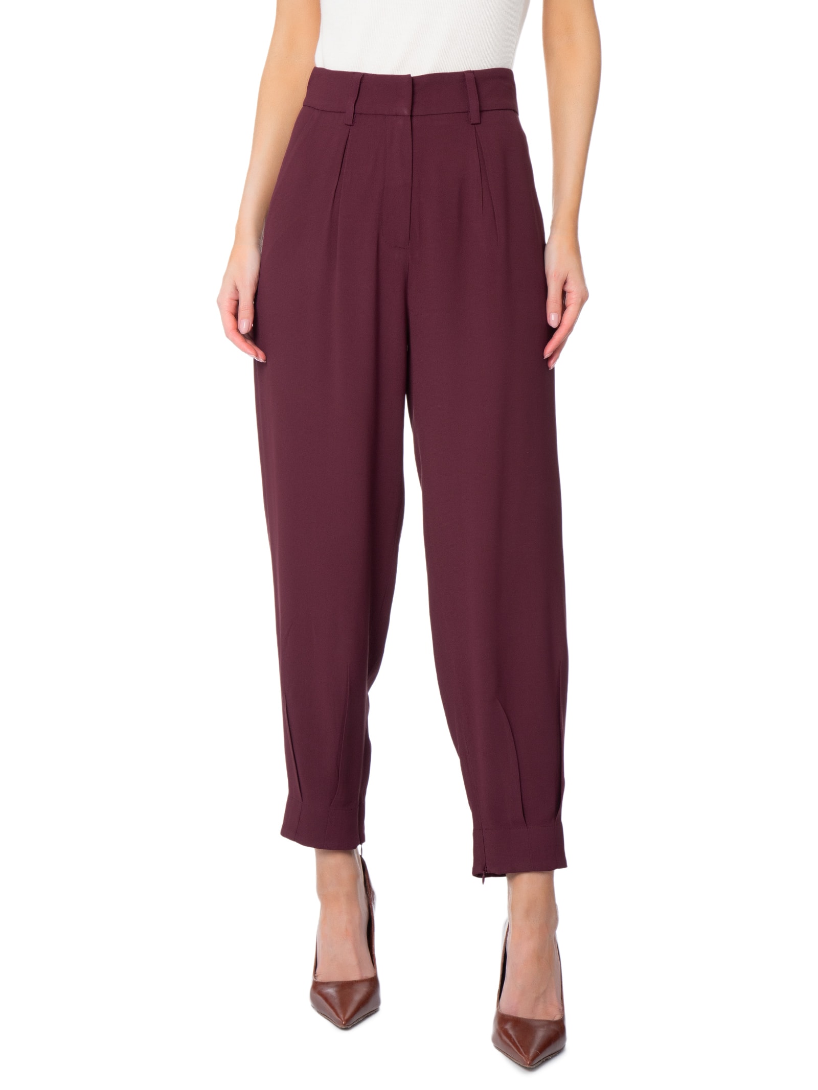 Calça Feminina Em Alfaiataria Cintura Alta Roxo '2Essential
