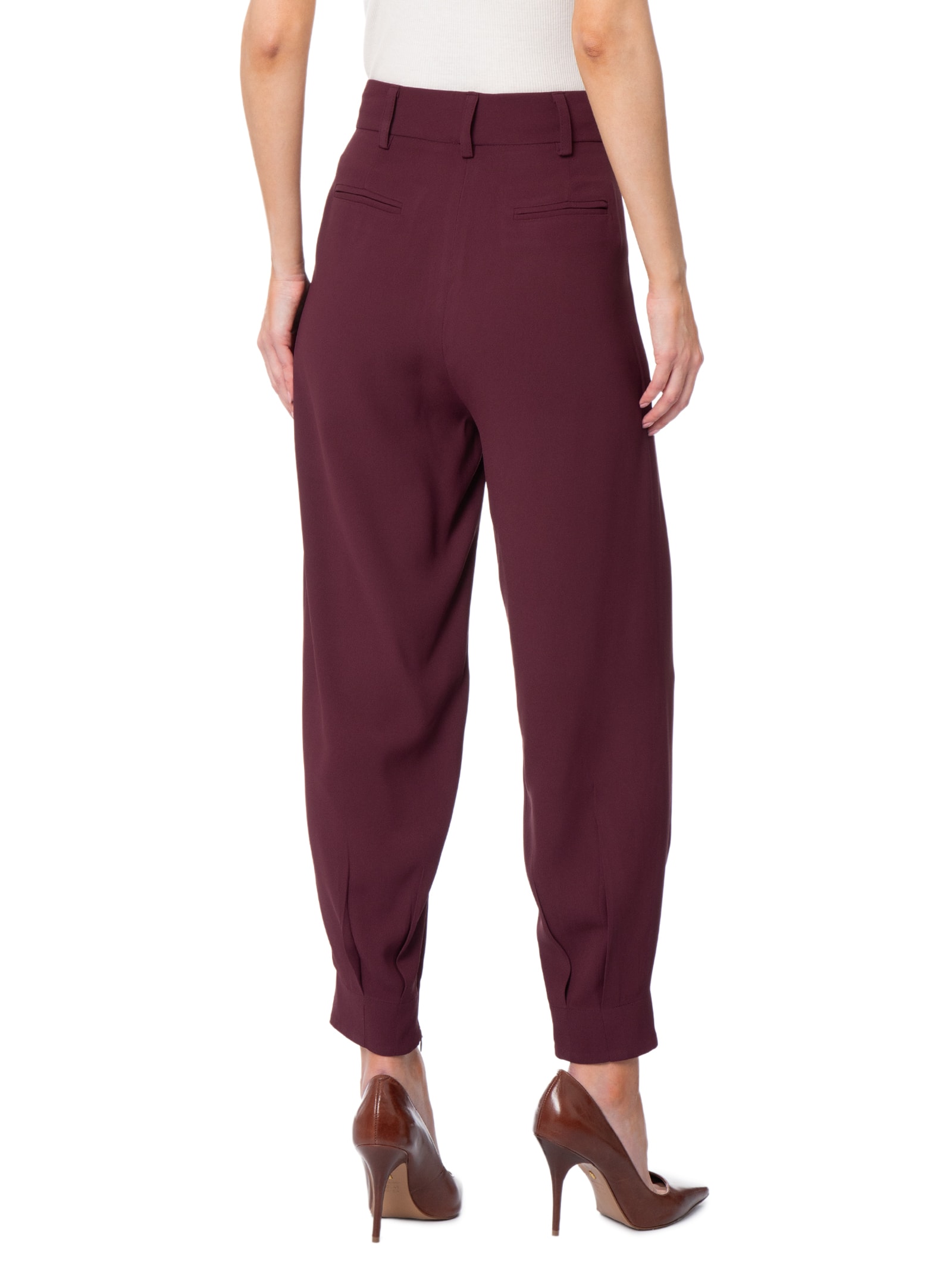 Calça Feminina Em Alfaiataria Cintura Alta Roxo '2Essential