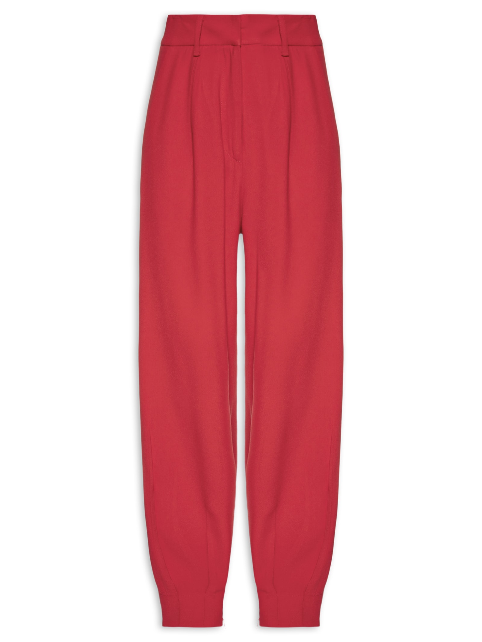 Calça Feminina Em Alfaiataria Cintura Alta Vermelho Escuro '2Essential