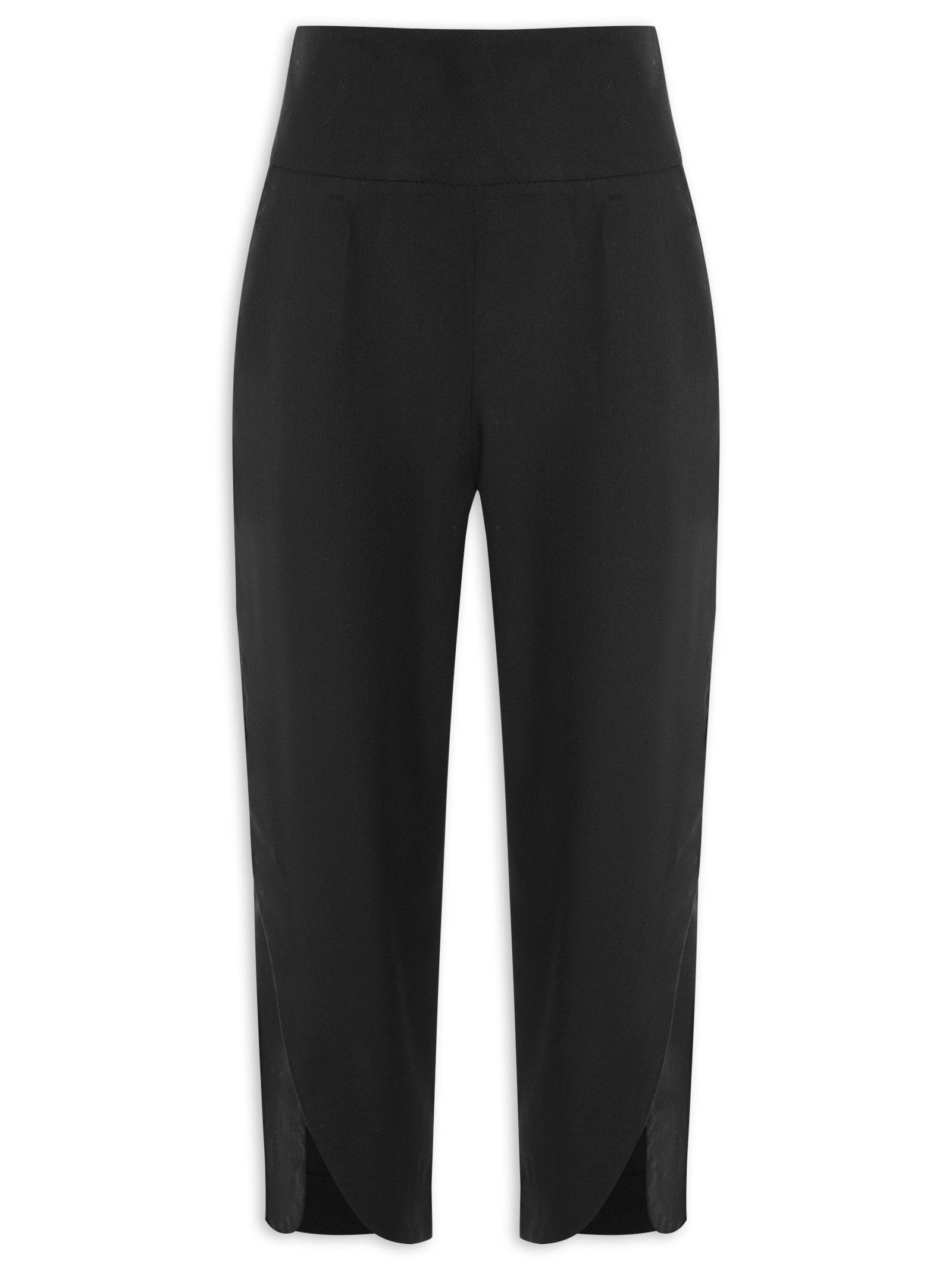 Calça Feminina Em Linho Misto Preto '2Essential