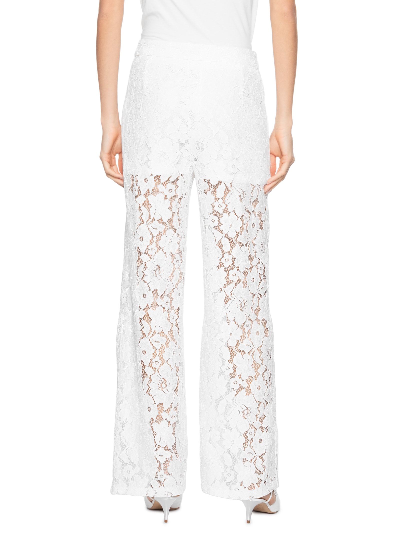 Calça Feminina Em Renda Branco Market 33