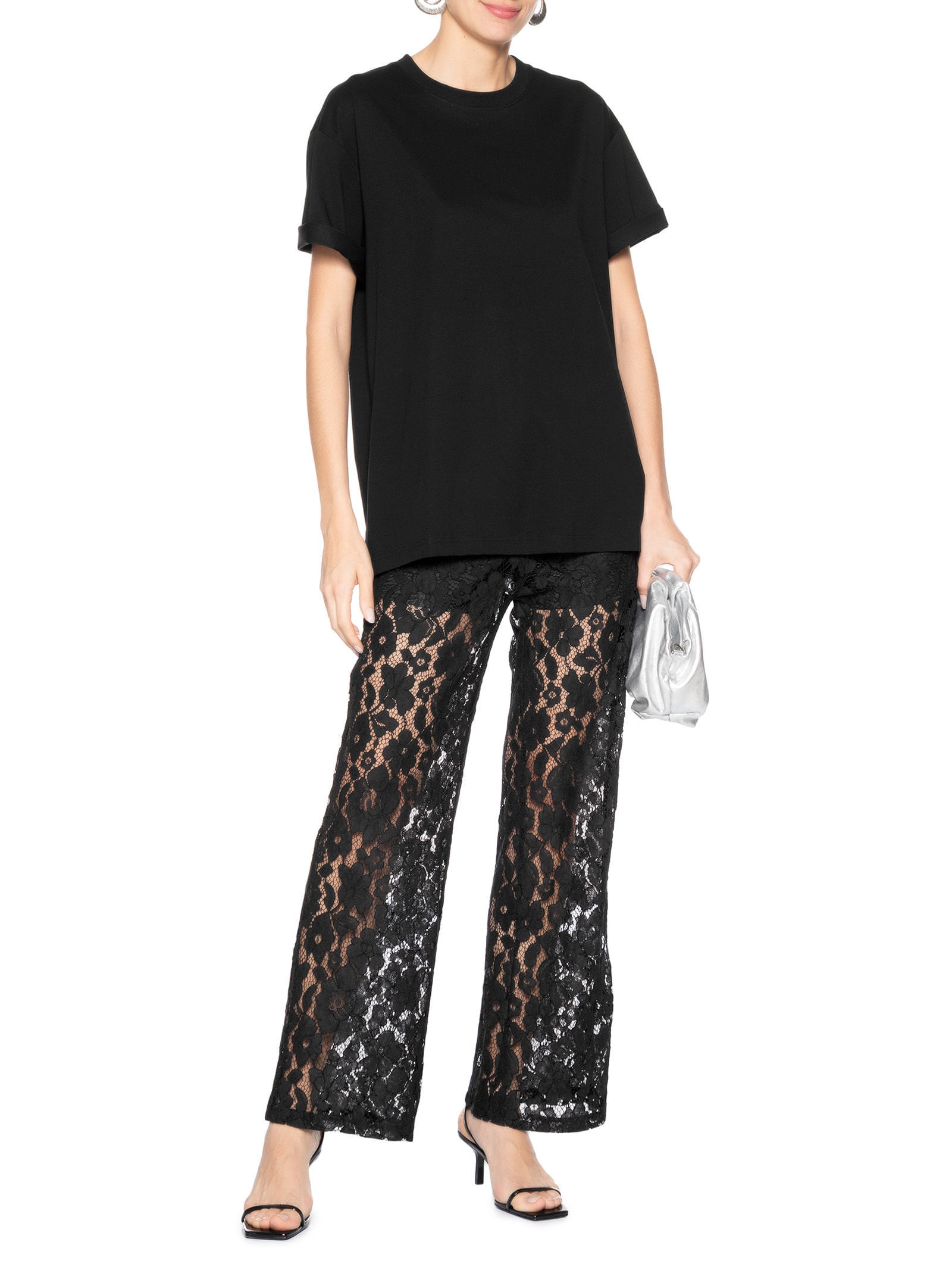 Calça Feminina Em Renda Preto Market 33