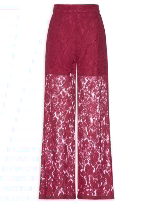 Calça Feminina Em Renda – Vermelho