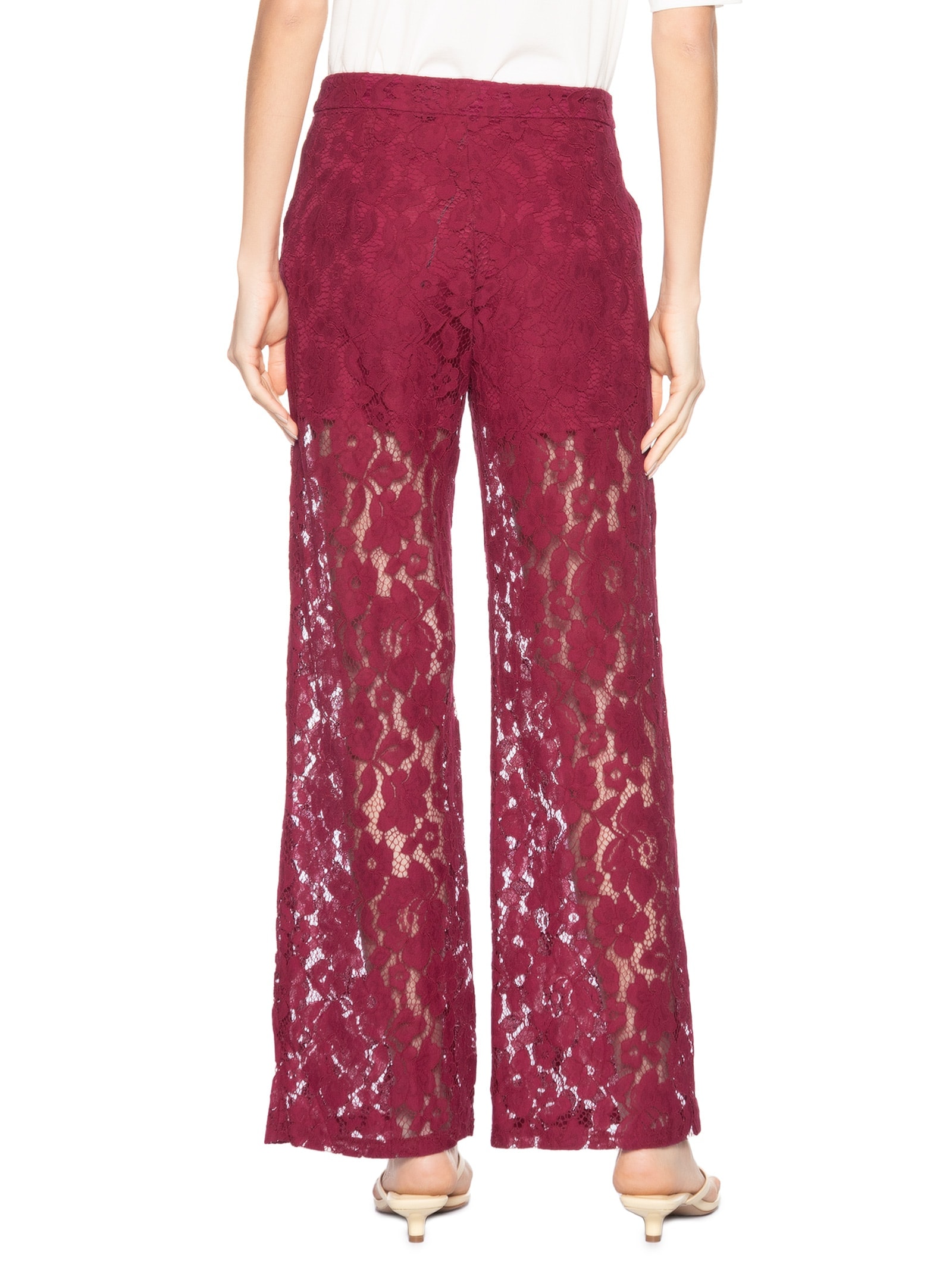 Calça Feminina Em Renda Vermelho Market 33