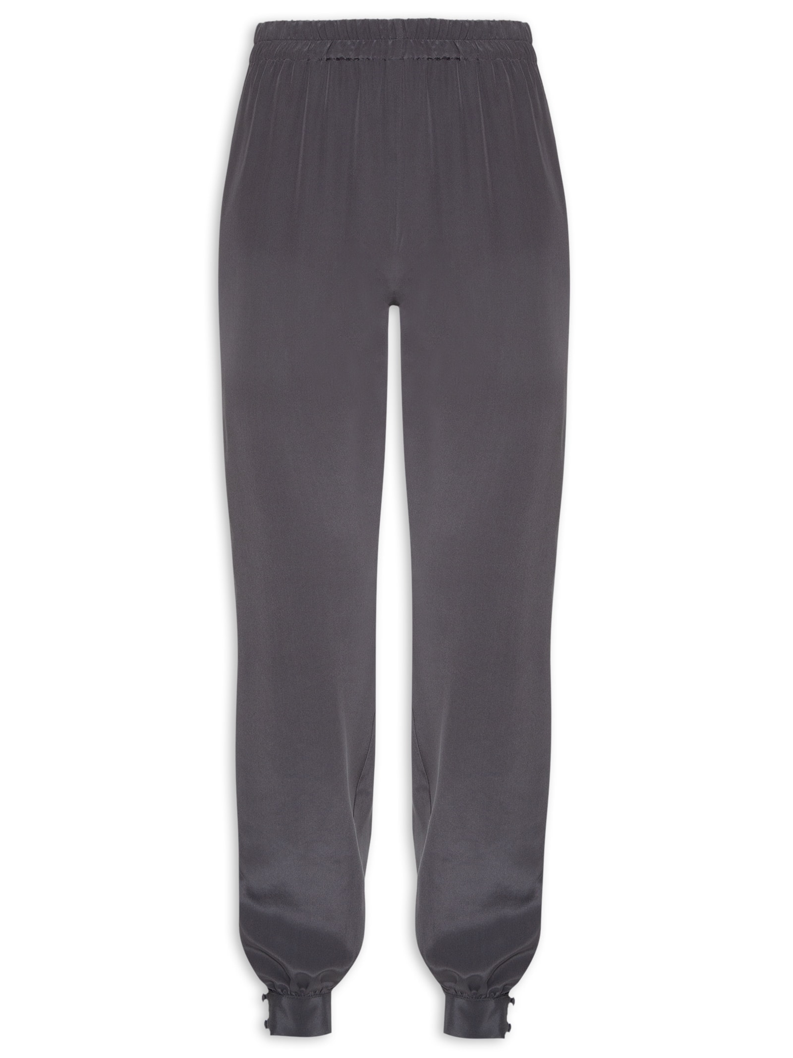 Calça Feminina Em Seda Pura Cinza '2Essential