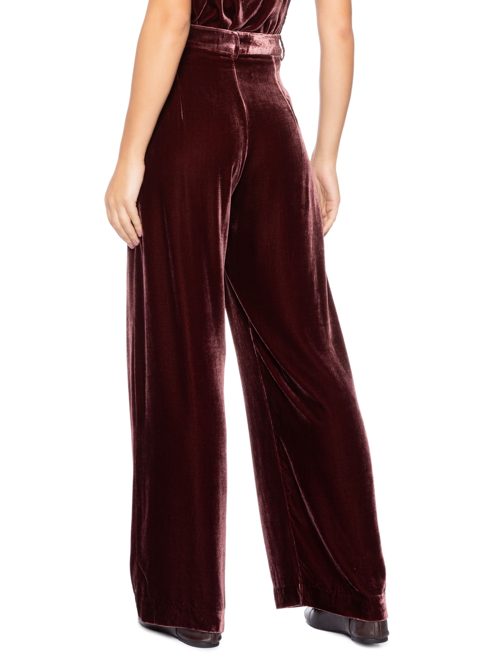 Calça Feminina Em Veludo Boho Roxo Animale