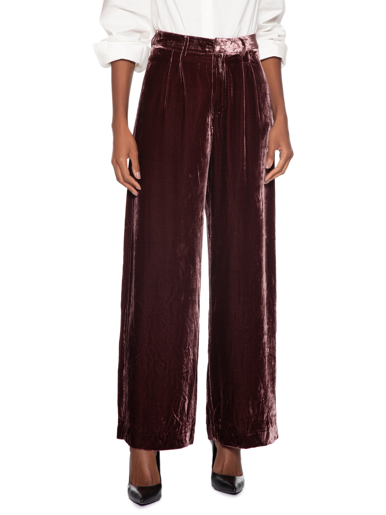 Calça Feminina Em Veludo Roxo Animale