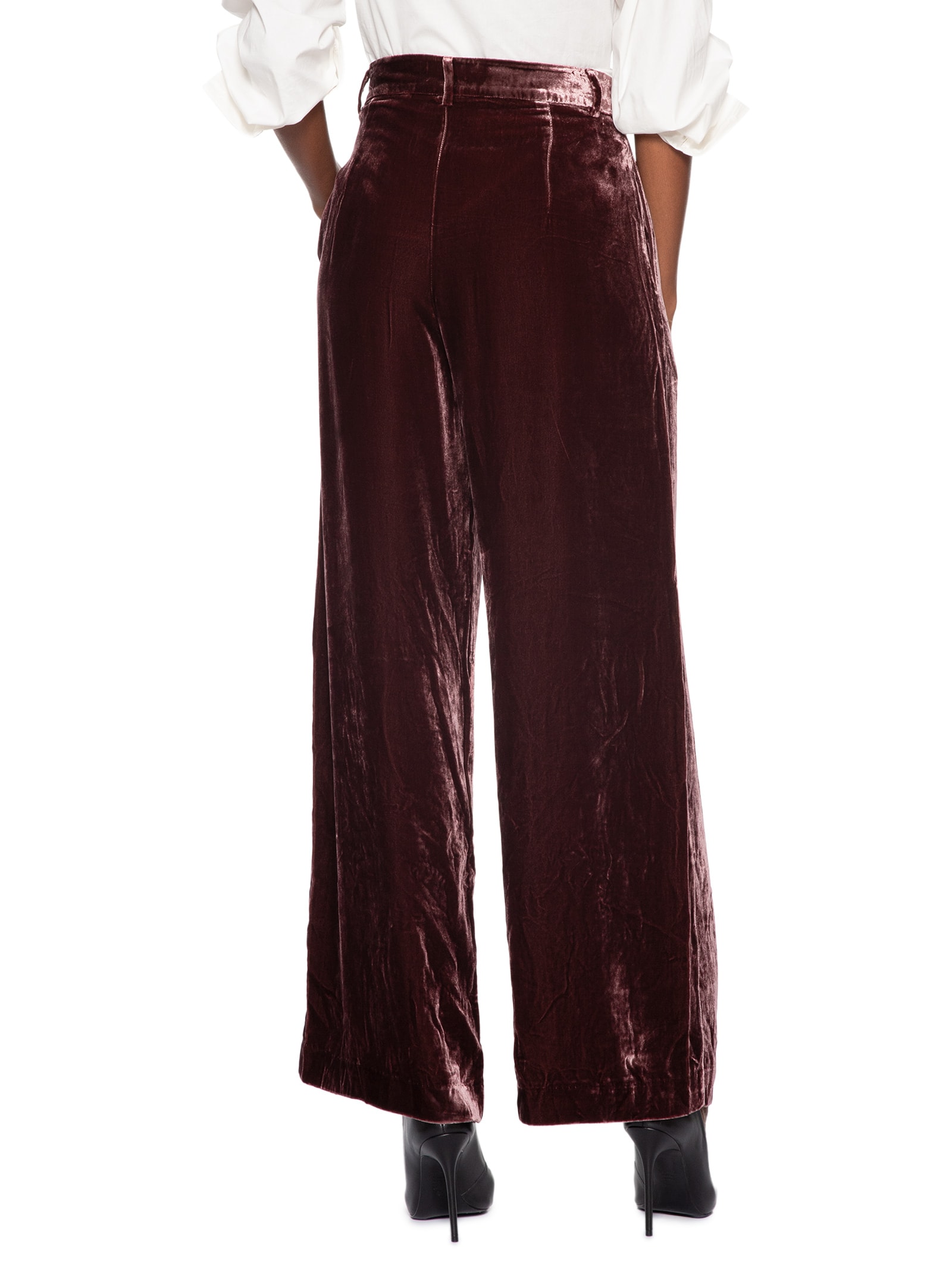 Calça Feminina Em Veludo Roxo Animale