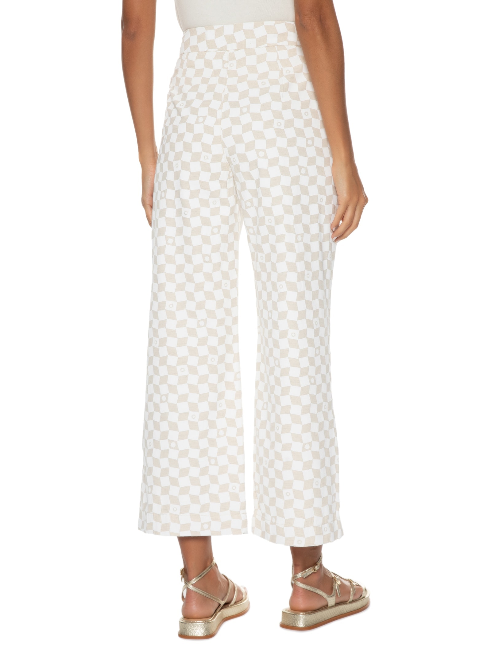 Calça Feminina Enigma Sarja Branco Cantão