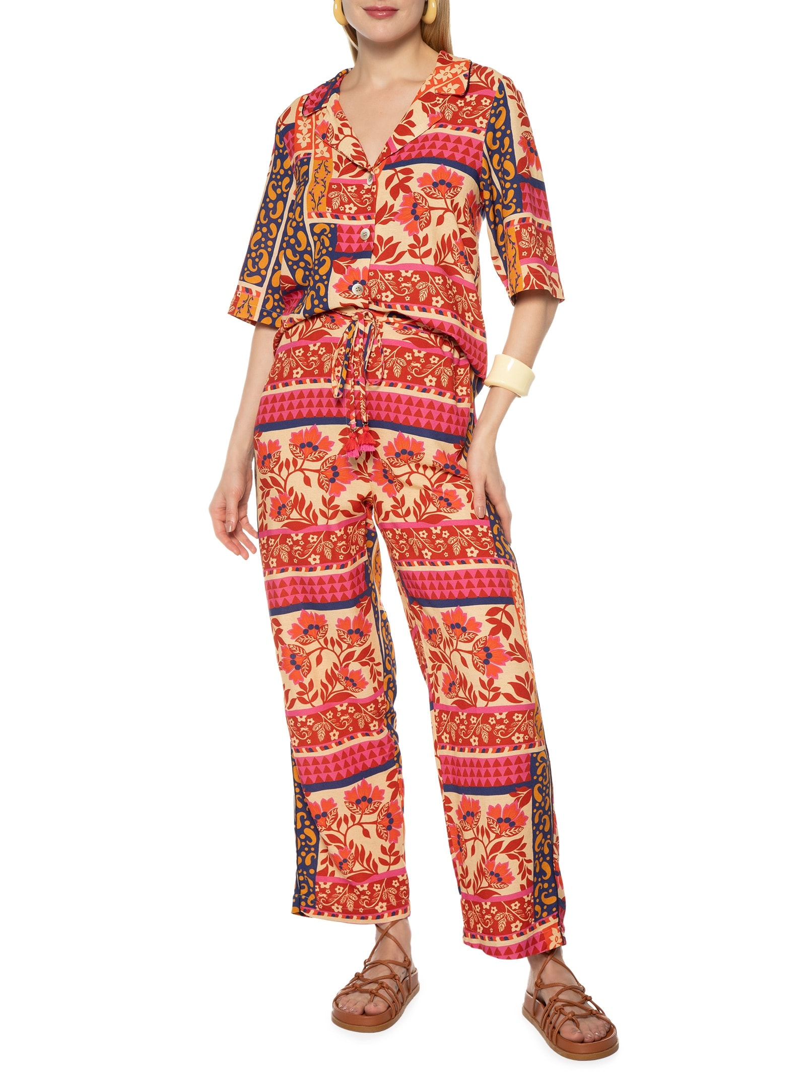Calça Feminina Estampa Afetiva Rosa Cantão
