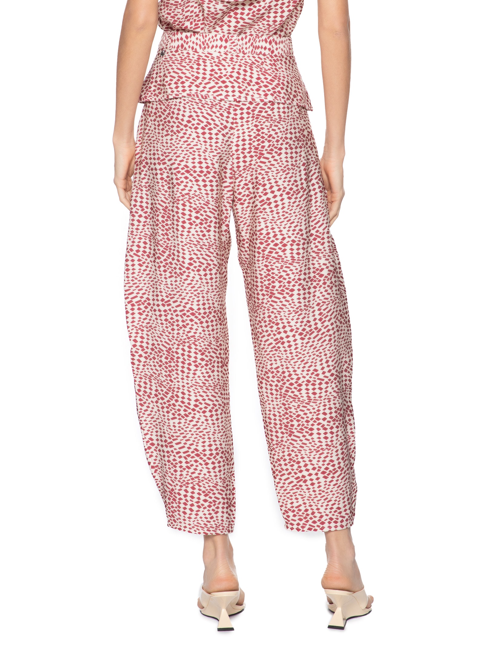 Calça Feminina Estampa Geométrica Strbo Hall E Roma Vermelho Animale Jeans