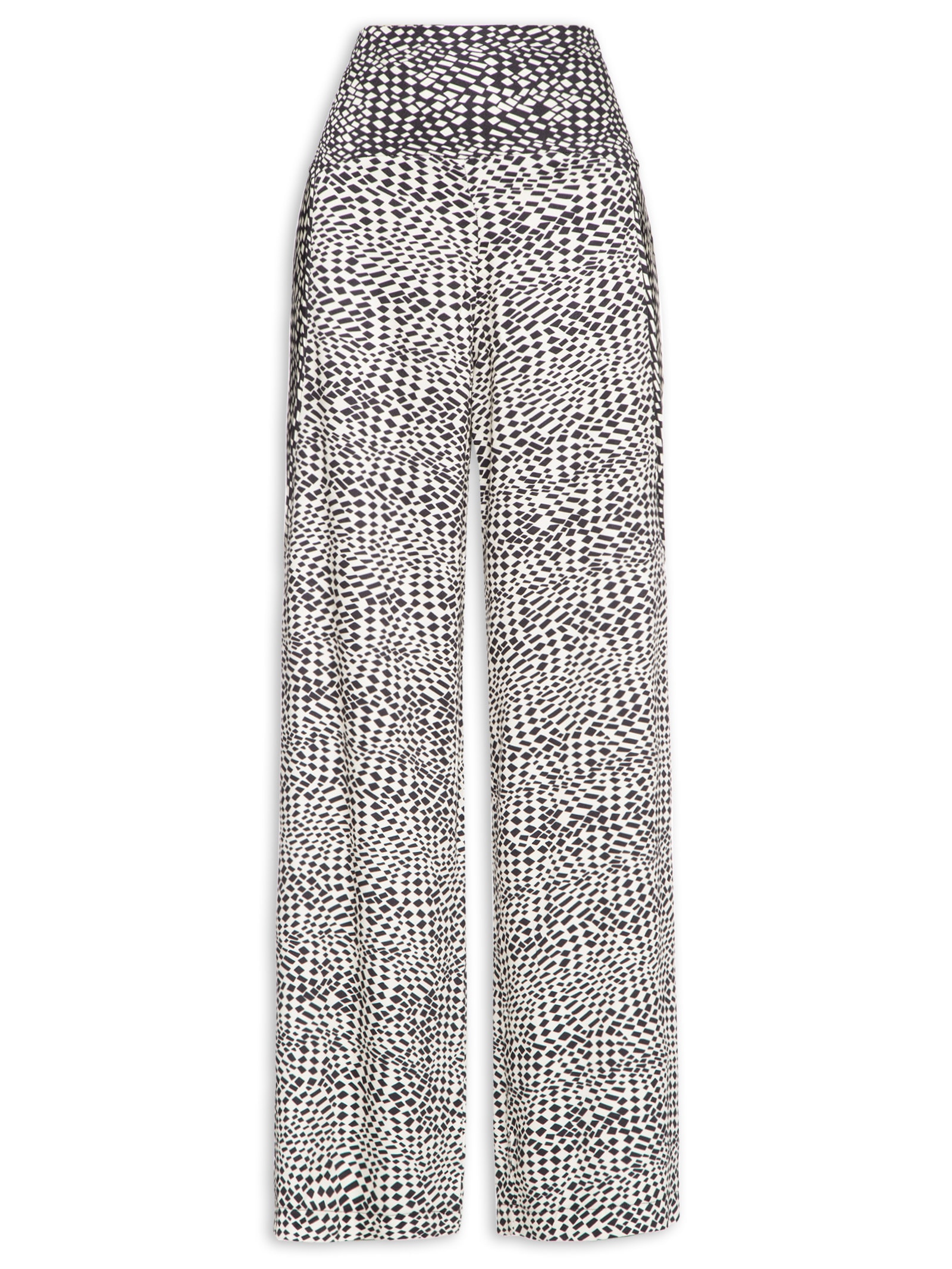 Calça Feminina Estampa Geométrica Strobo Hall Preto Animale Jeans