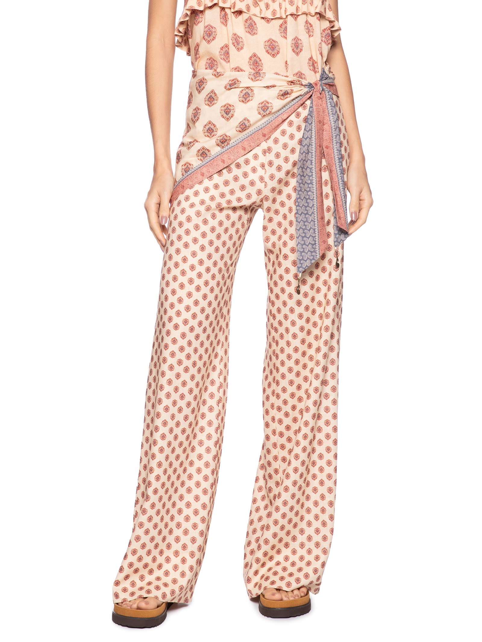 Calça Feminina Estampa Haze Rosa Maria Filó