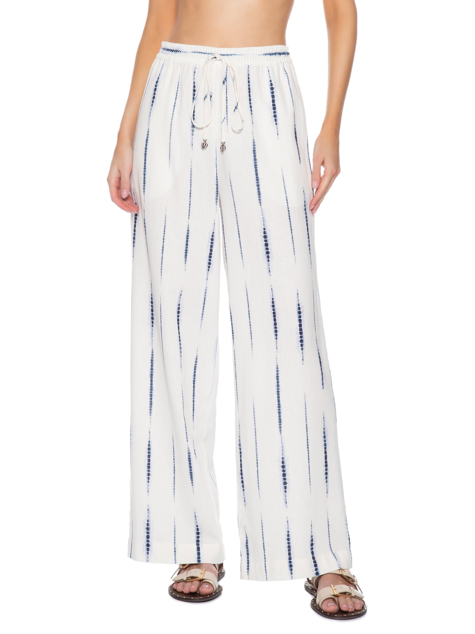Calça Feminina Estampa Listra Tie Dye Branco Dress To