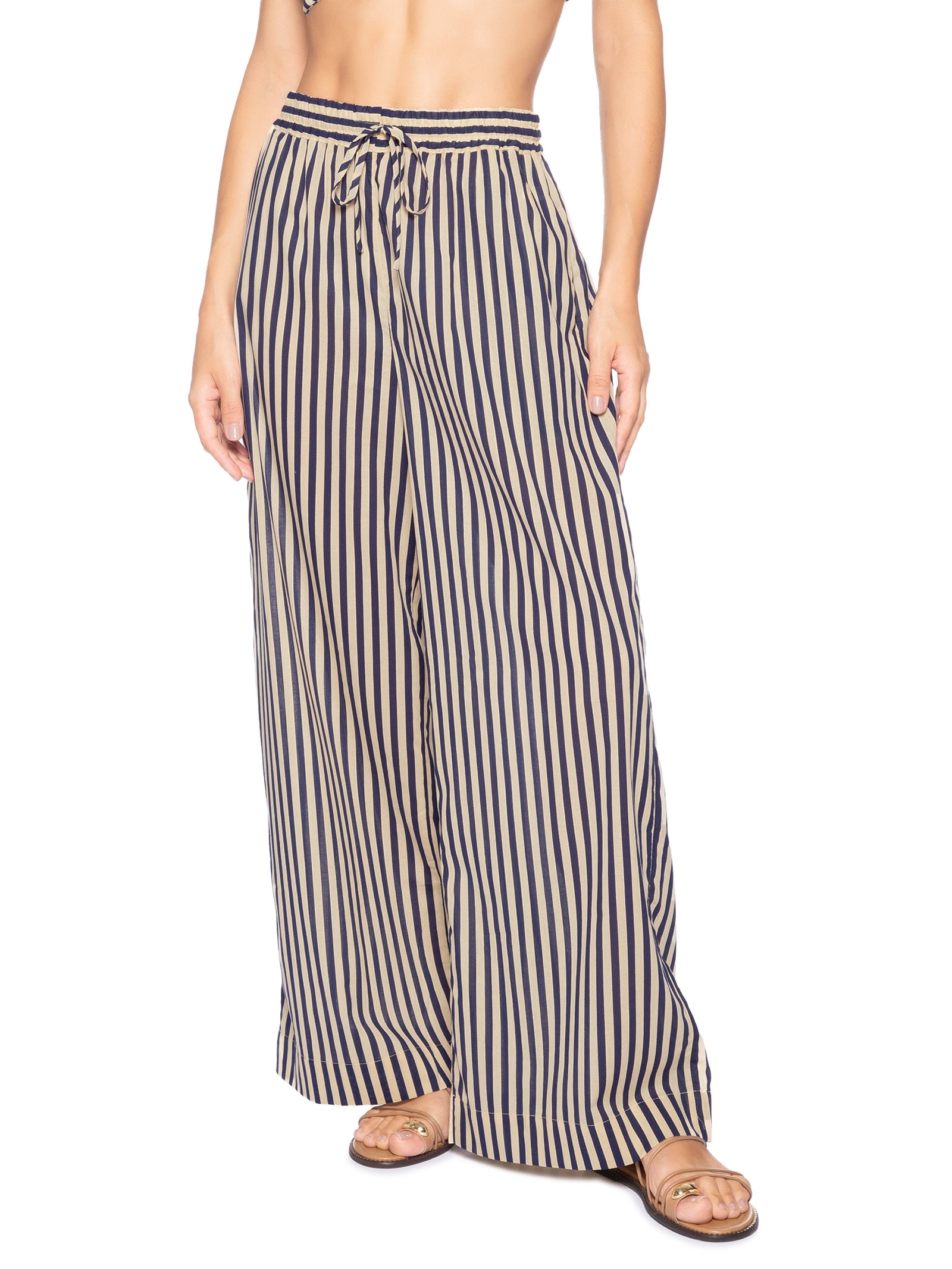 Calça Feminina Estampa Listra  – Preto Dress To