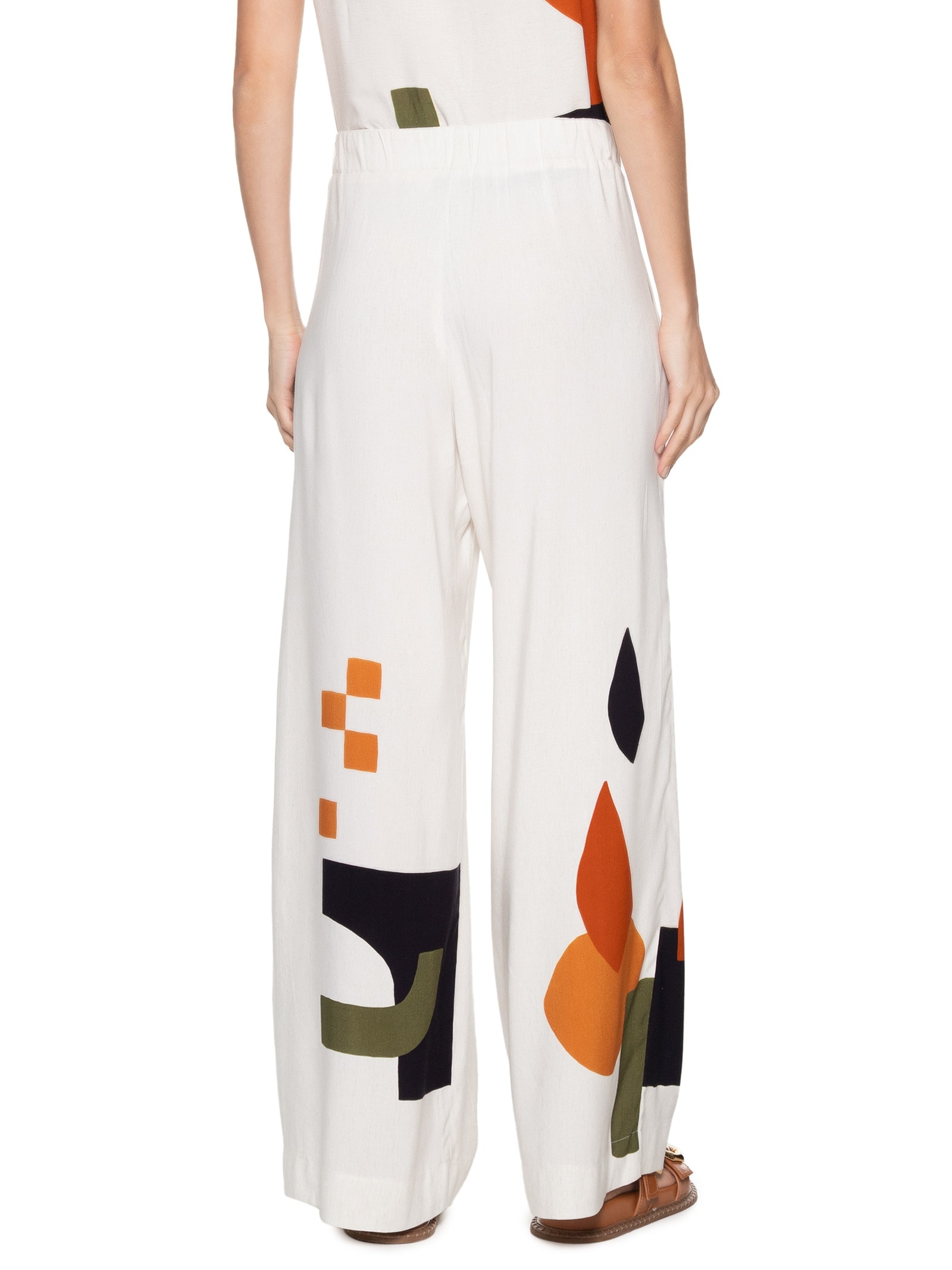 Calça Feminina Estampa Locus Off White Cantão