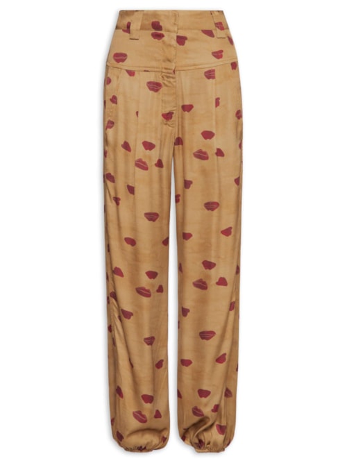 Calça Feminina Estampada – Bege