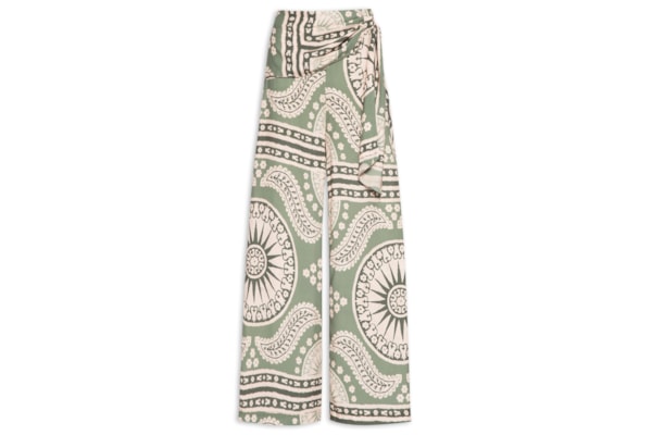 Calça feminina Estampada Com Faixa - Verde