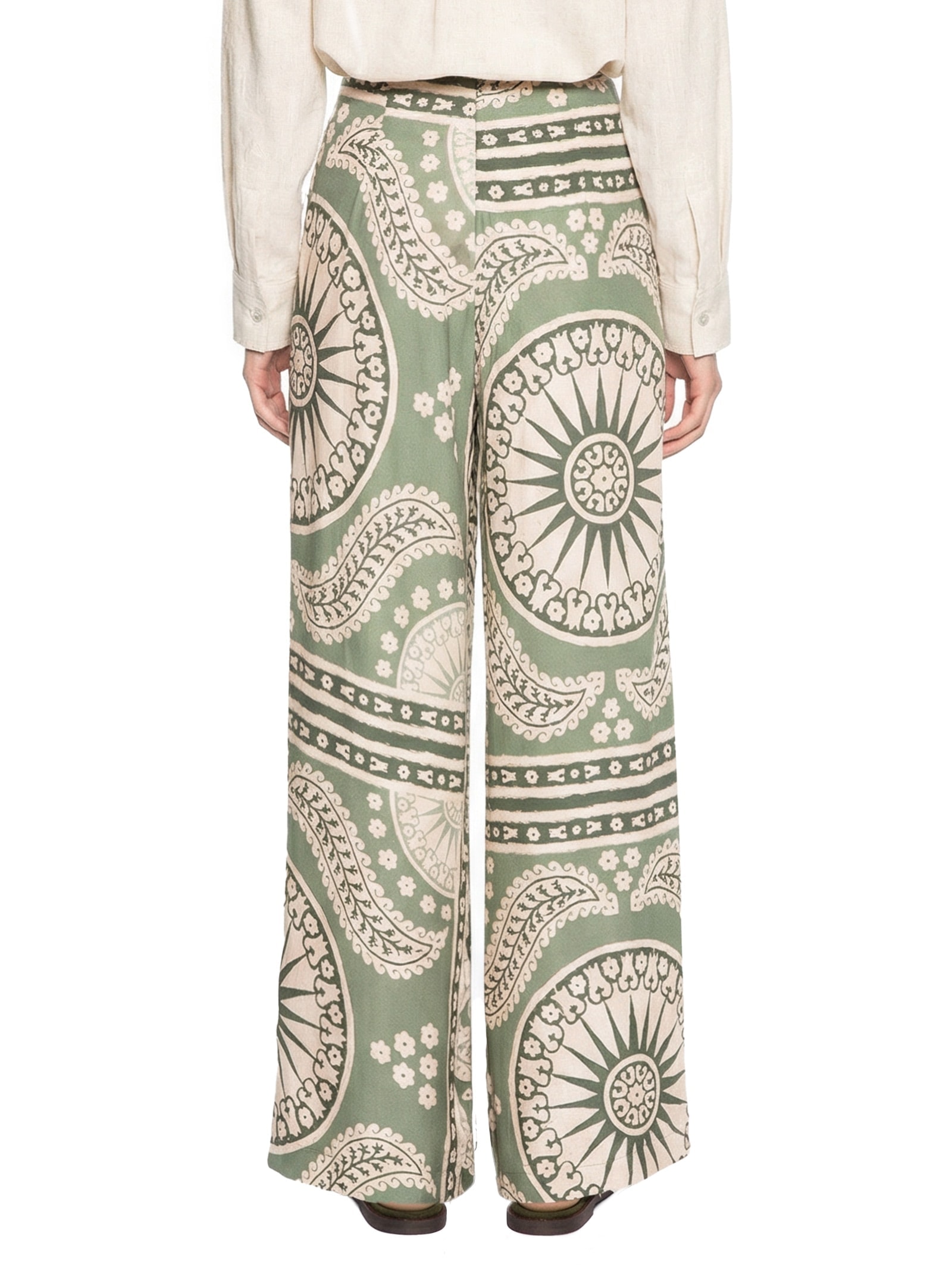 Calça feminina Estampada Com Faixa Verde Cacay