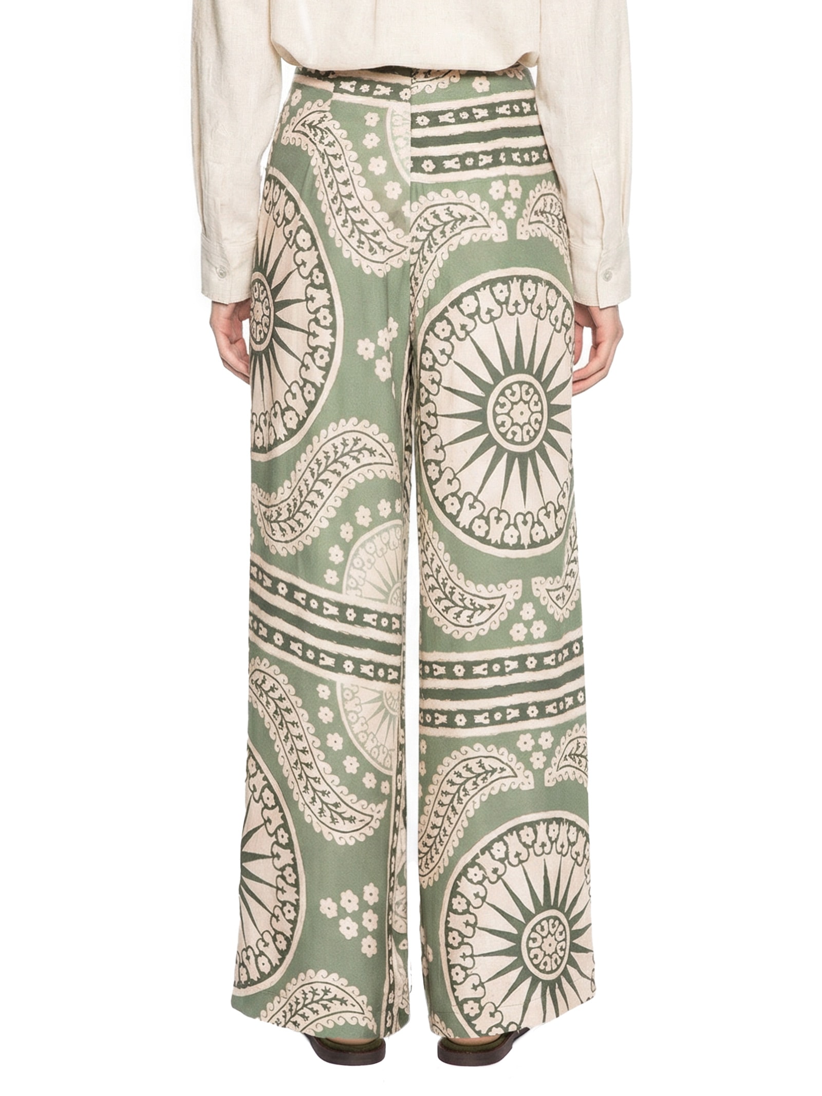 Calça feminina Estampada Com Faixa Verde Cacay