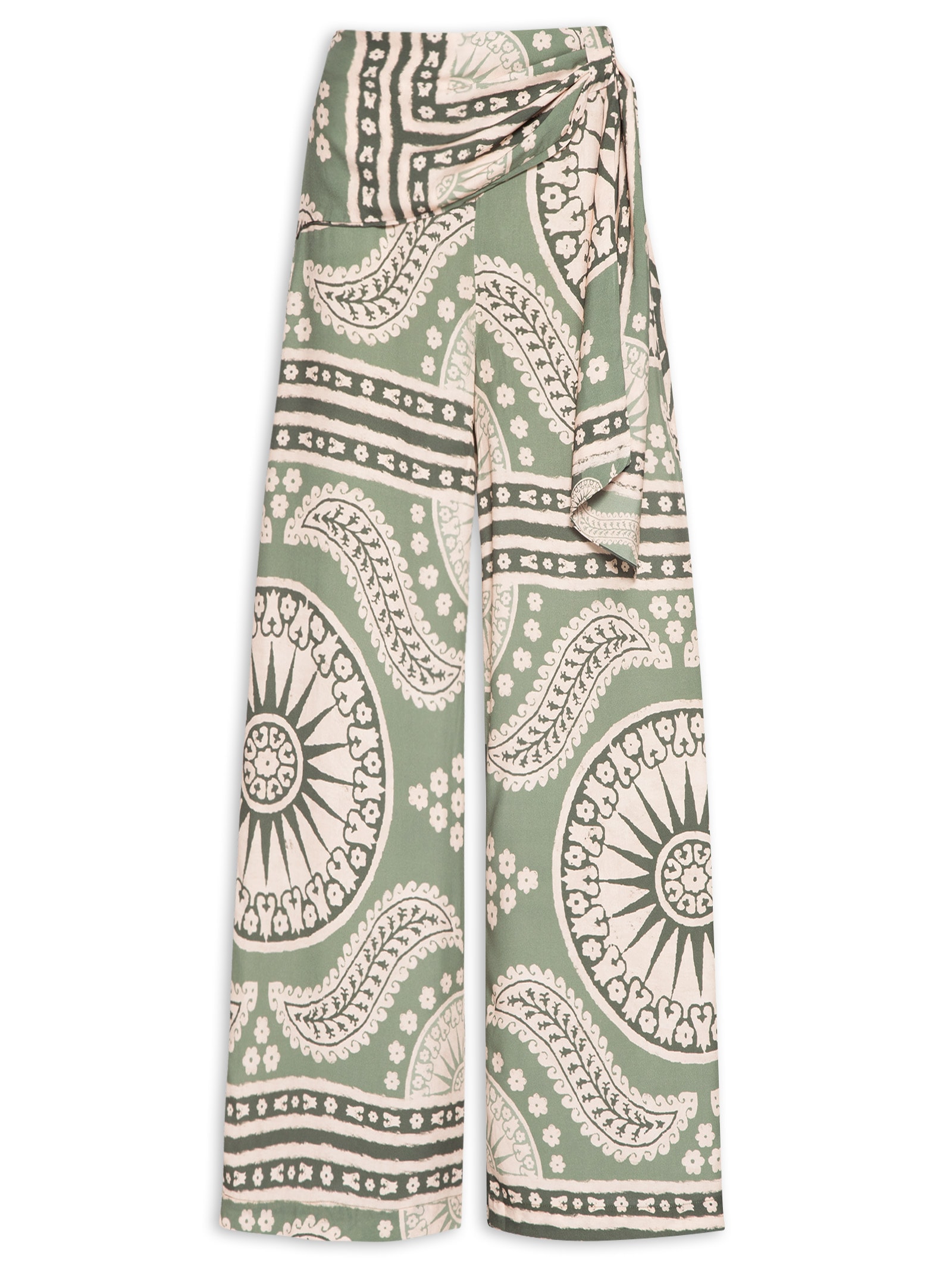 Calça feminina Estampada Com Faixa Verde Cacay