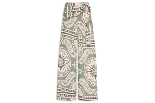 Calça feminina Estampada Com Faixa - Verde