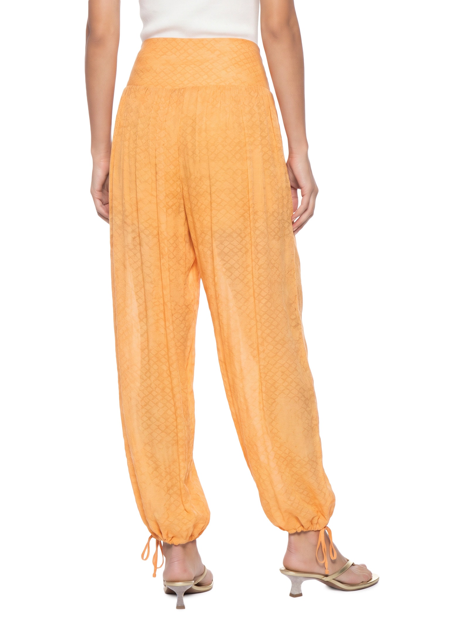 Calça Feminina Estampada Laranja Open