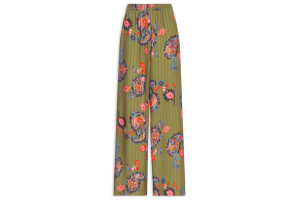 Calça Feminina Estampada Paisley Acqua - Verde