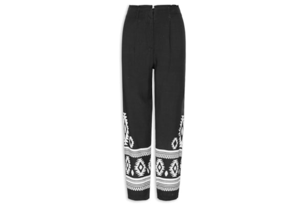 Calça Feminina Estampada - Preto