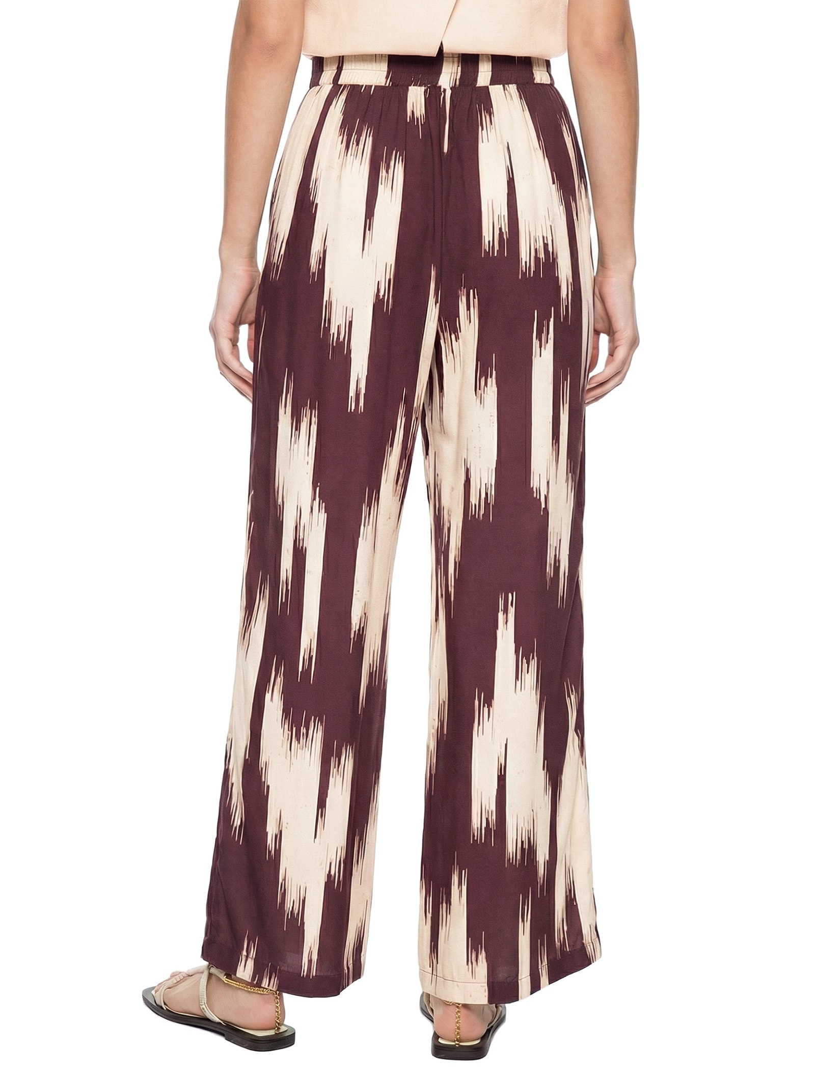 Calça Feminina Estampada Reta Marrom Cacay