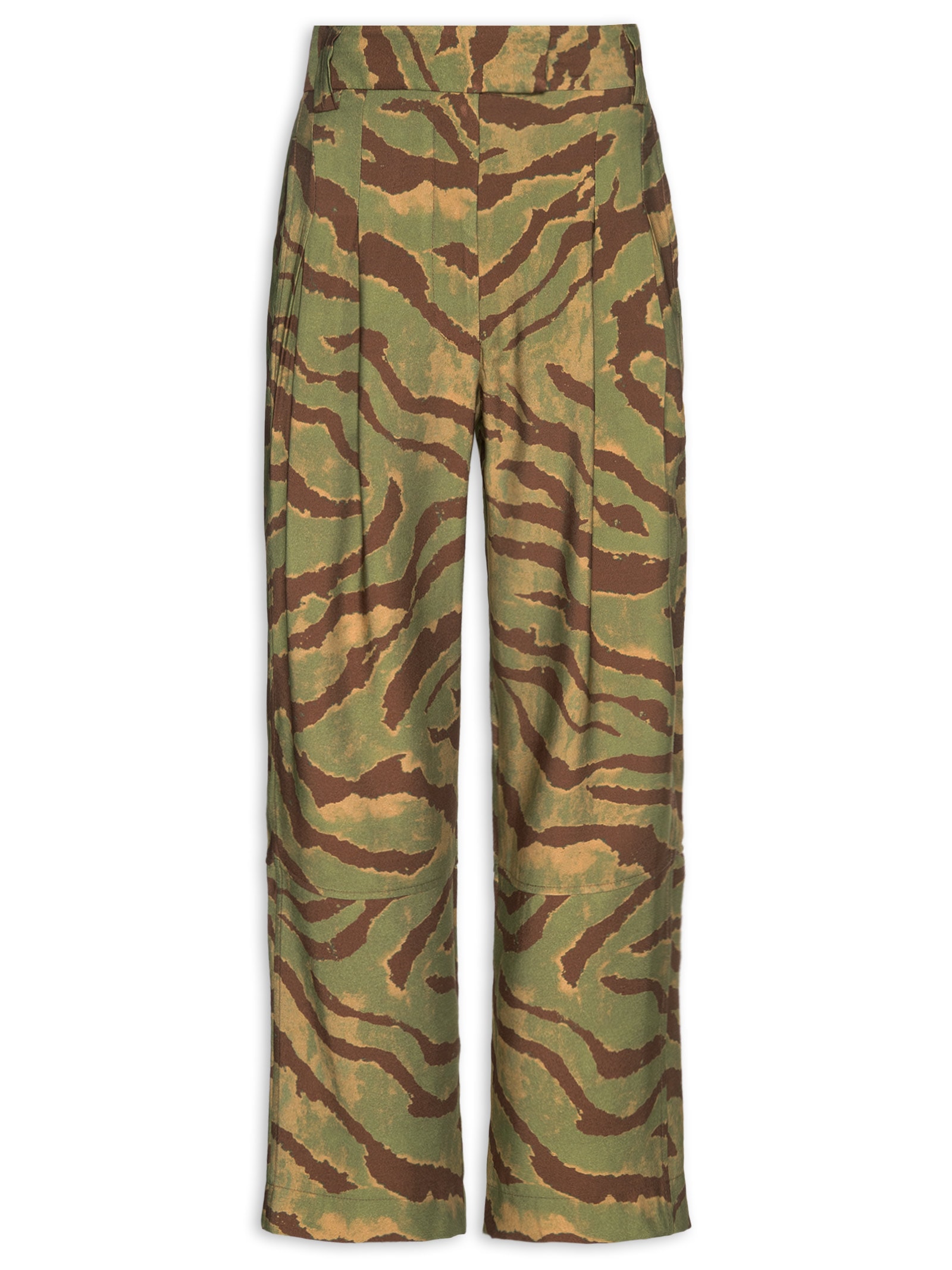 Calça Feminina Estampada Verde Open