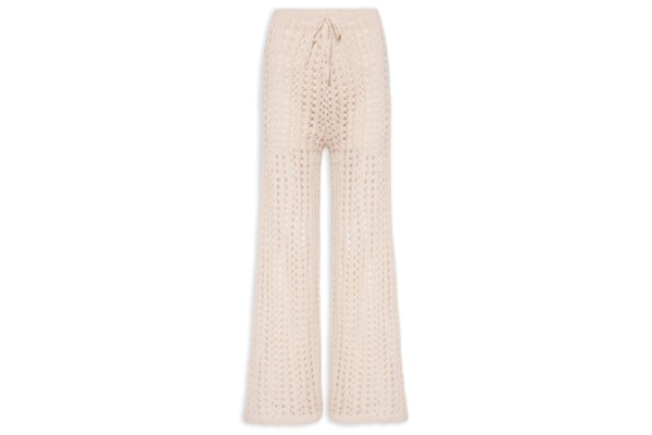 Calça Feminina Estilo Crochê Tricot - Bege