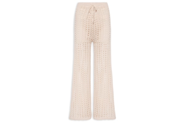 Calça Feminina Estilo Crochê Tricot - Bege