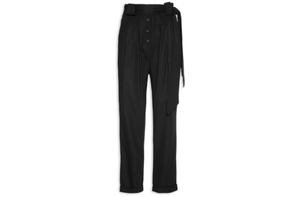 Calça Feminina Faixa Botões - Preto