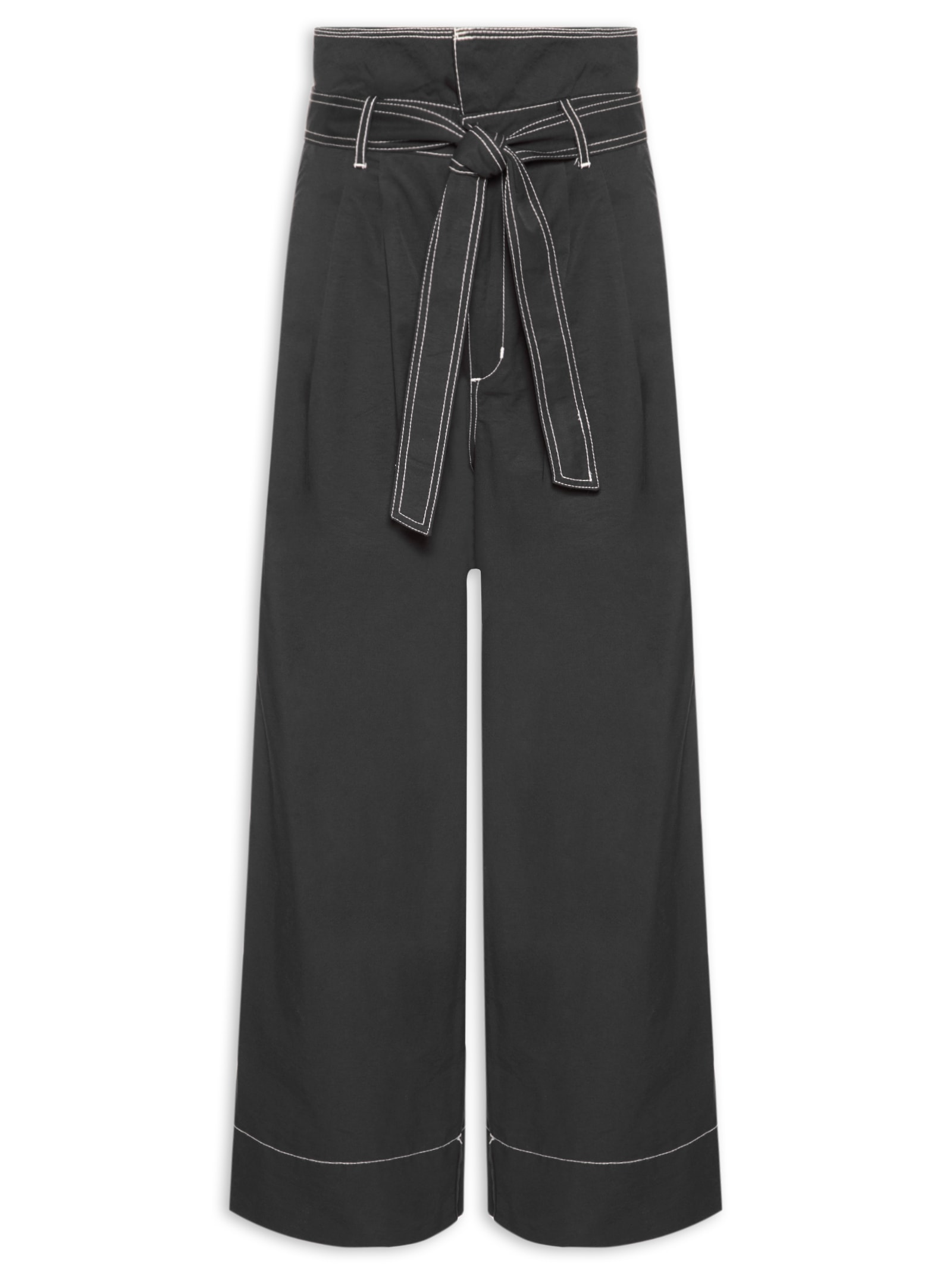 Calça Feminina Faixa Pesponto Preto Farm