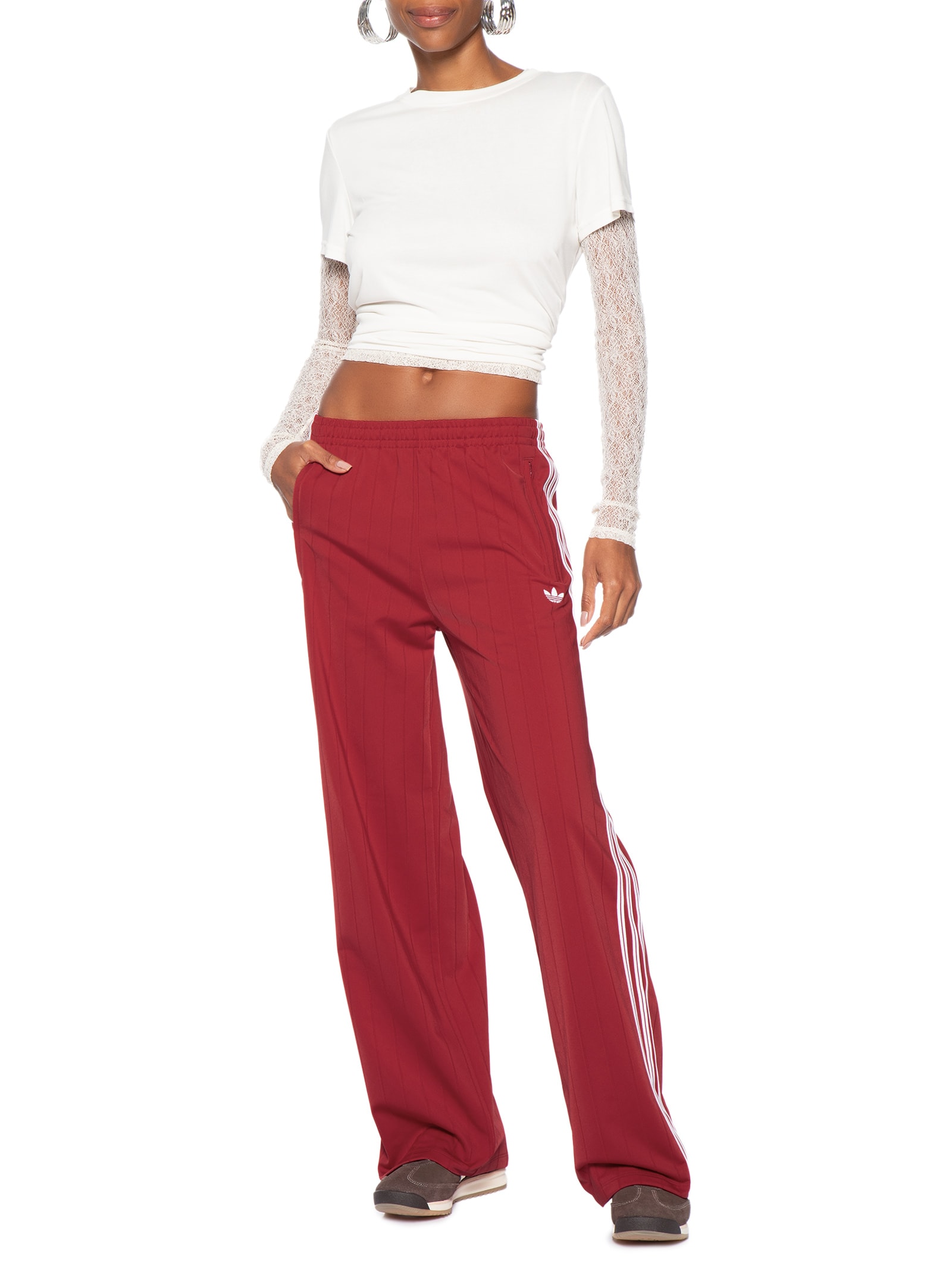 Calça Feminina Firebird Adicolor Sport Vermelho Adidas Originals