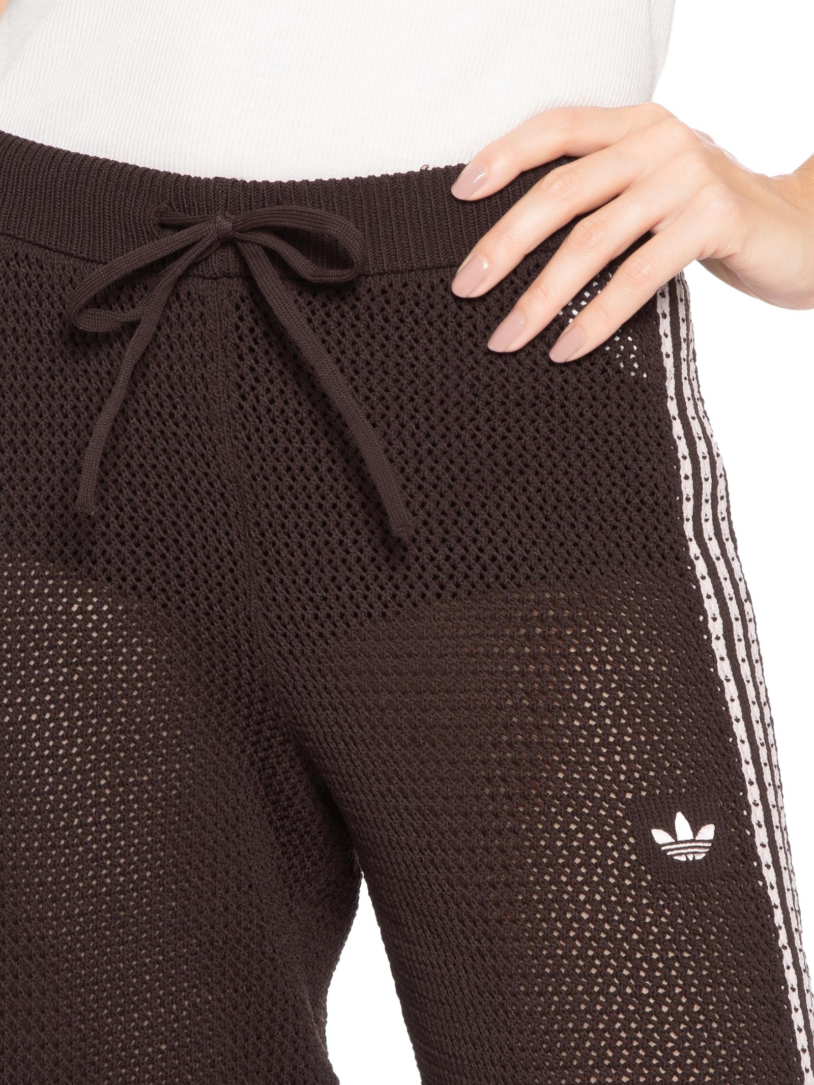 Calça Feminina Firebird Crochet Marrom Adidas Originals