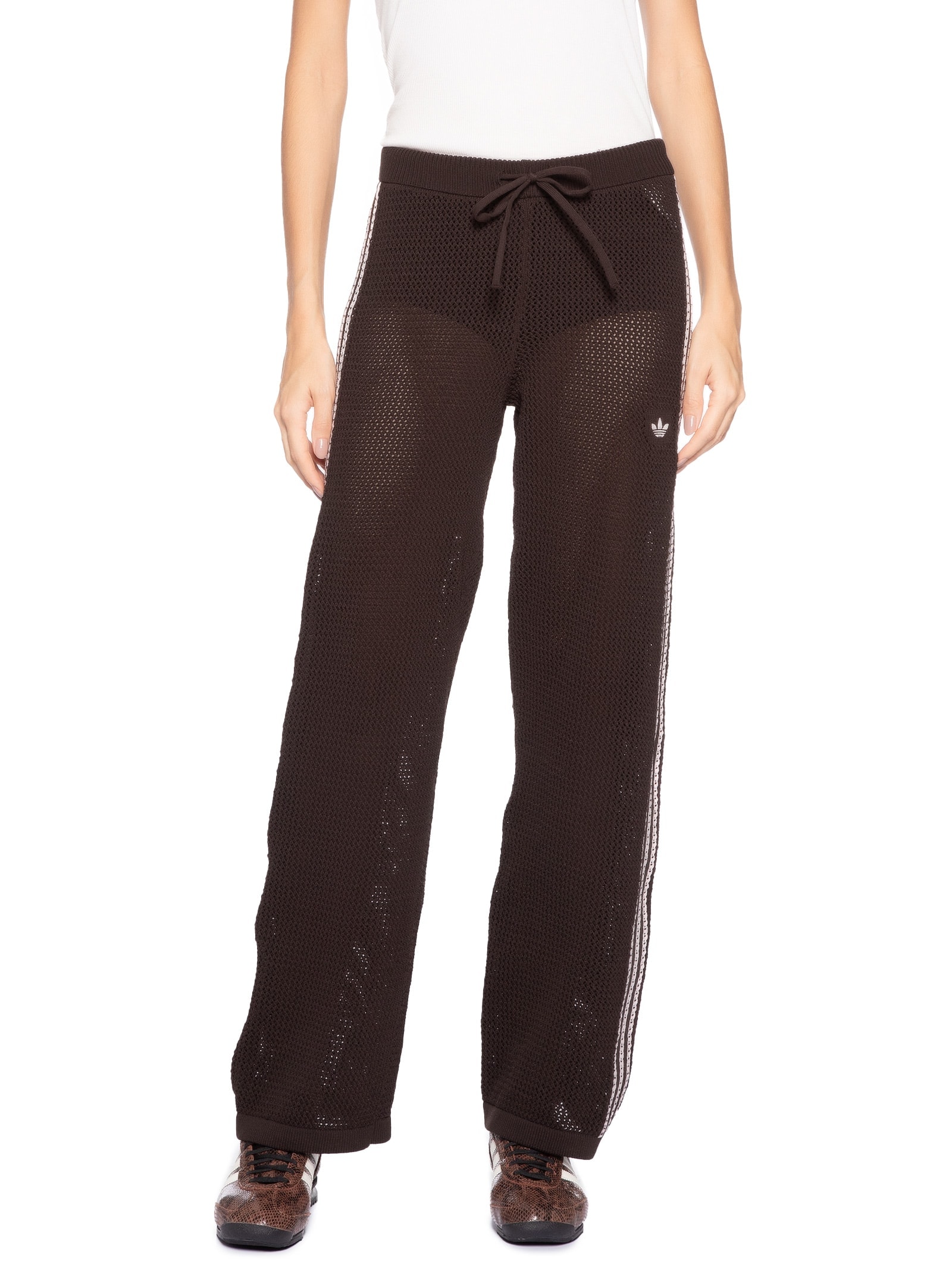 Calça Feminina Firebird Crochet Marrom Adidas Originals