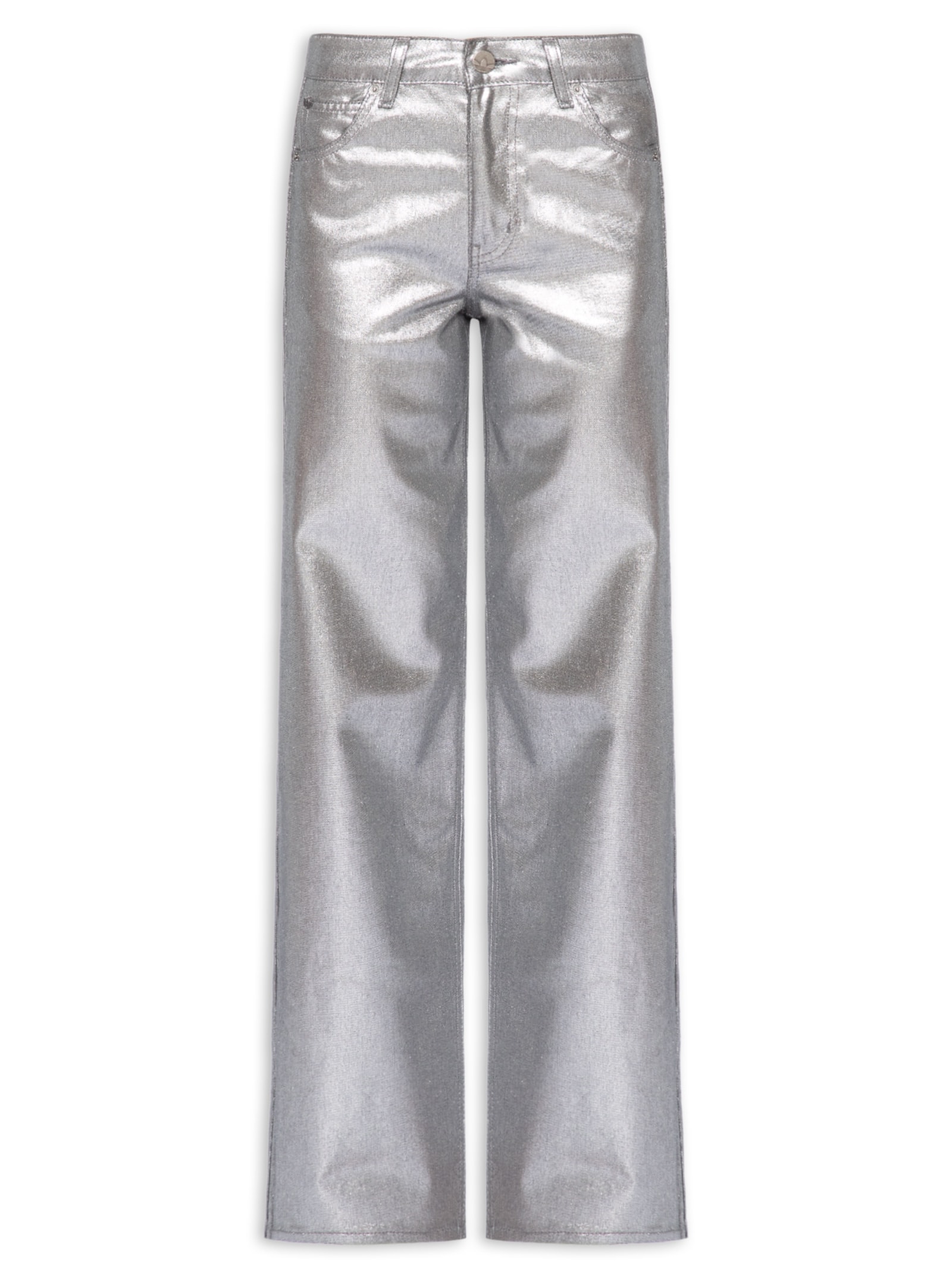 Calça Feminina Firebird Rb Denim Prateado Adidas Originals