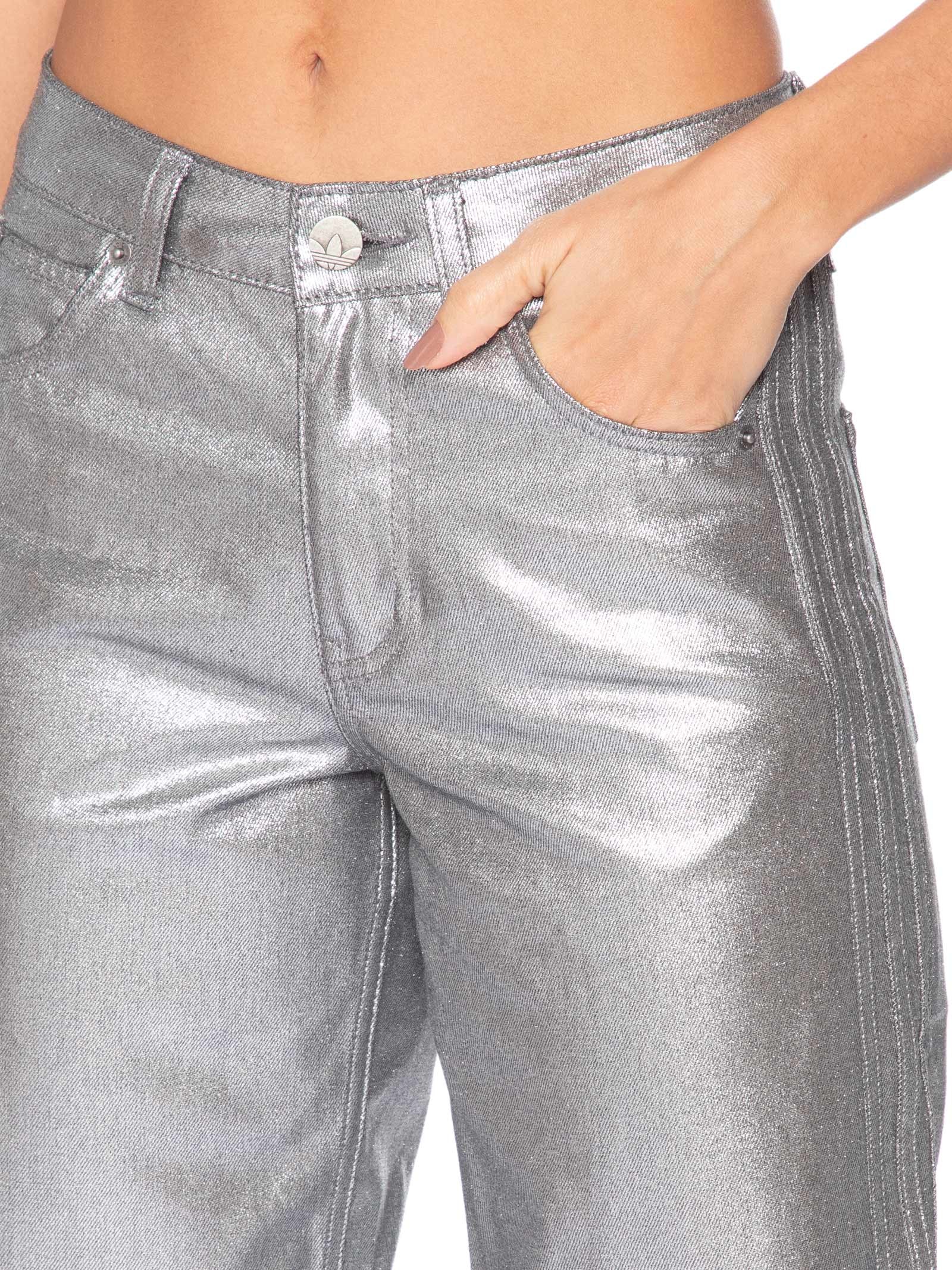 Calça Feminina Firebird Rb Denim Prateado Adidas Originals