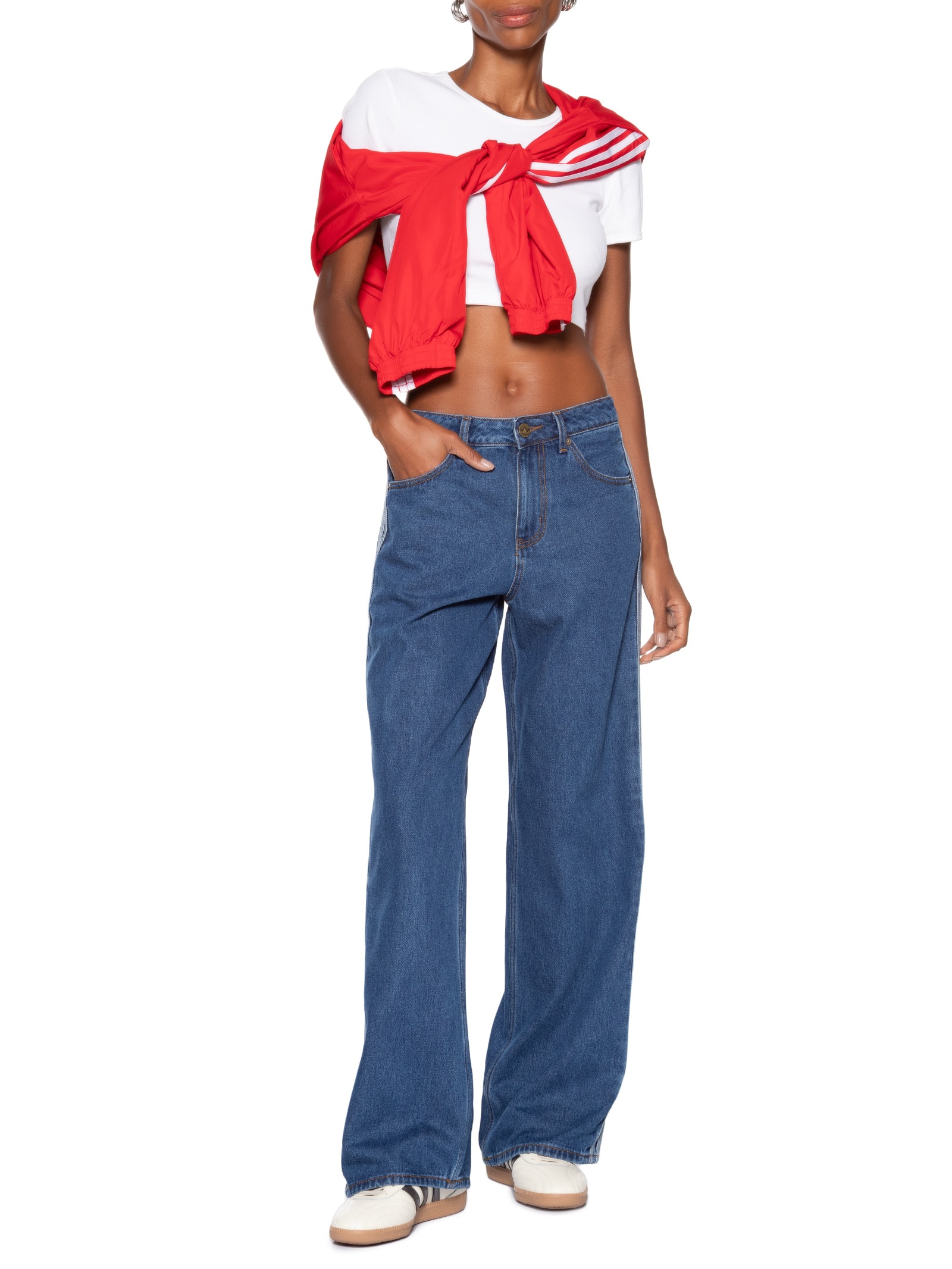 Calça Feminina Firebird Tp Denim - Azul - Adidas Originals