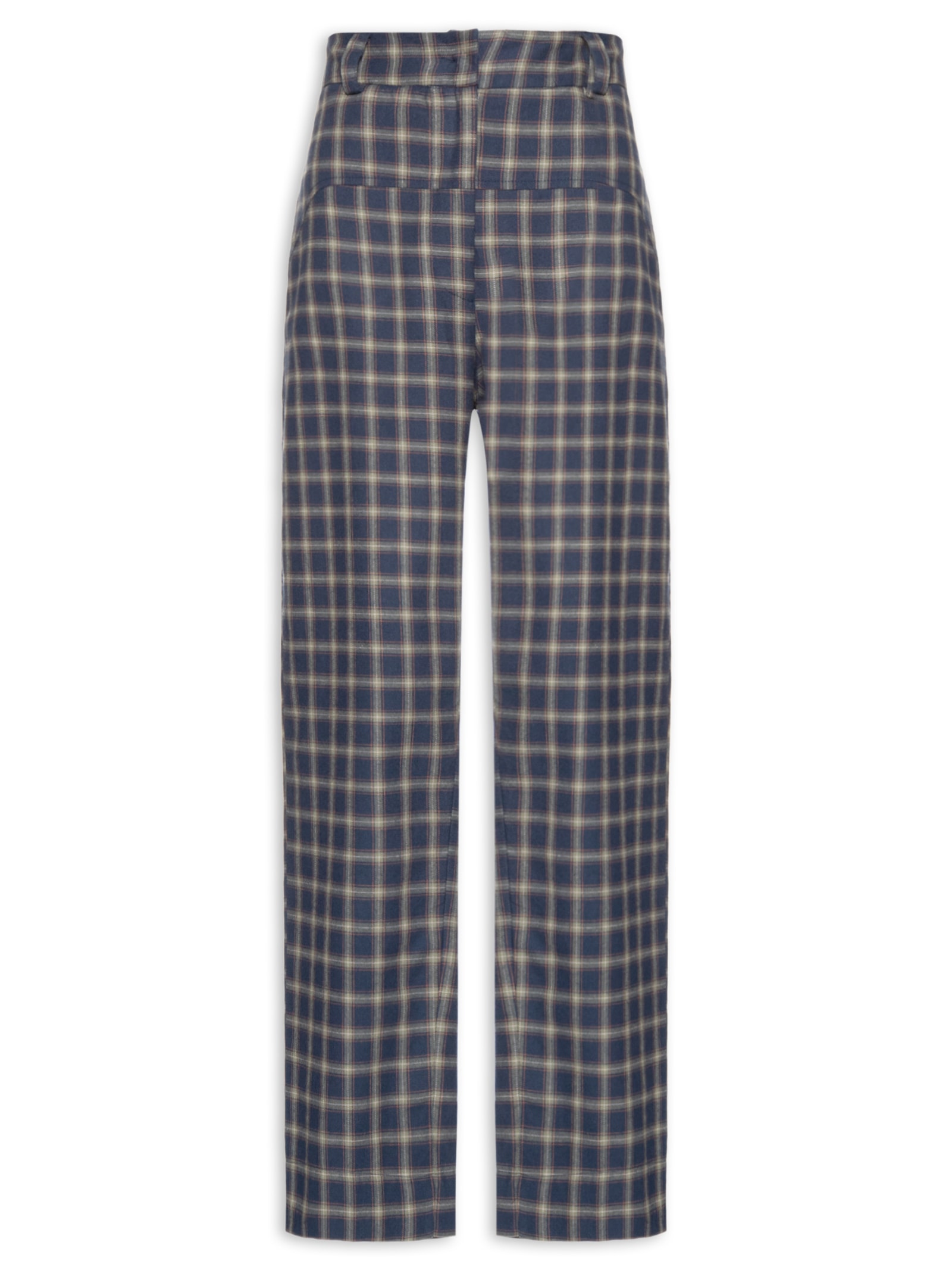 Calça Feminina Flanela Xadrez Azul Animale Jeans