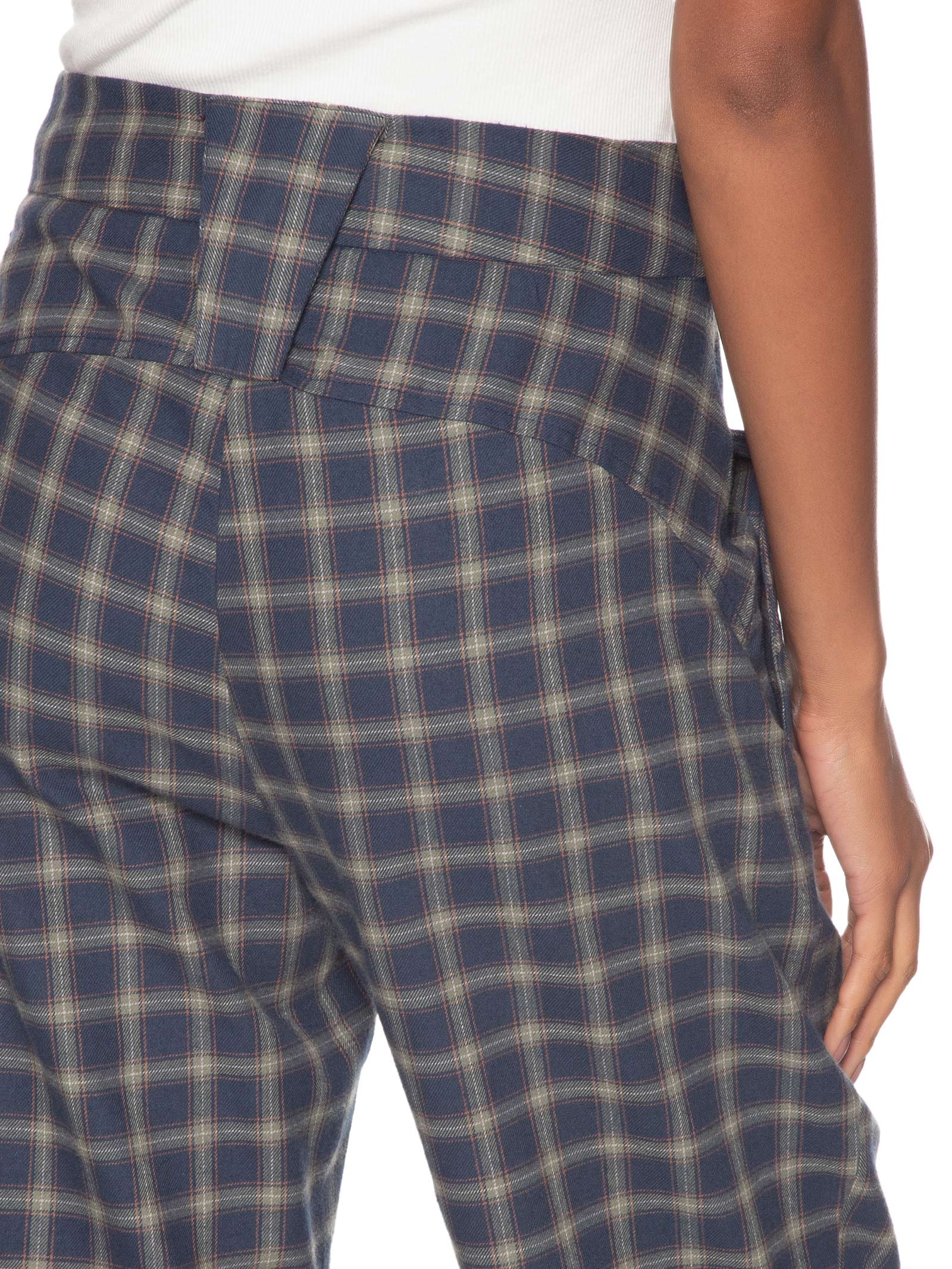 Calça Feminina Flanela Xadrez Azul Animale Jeans